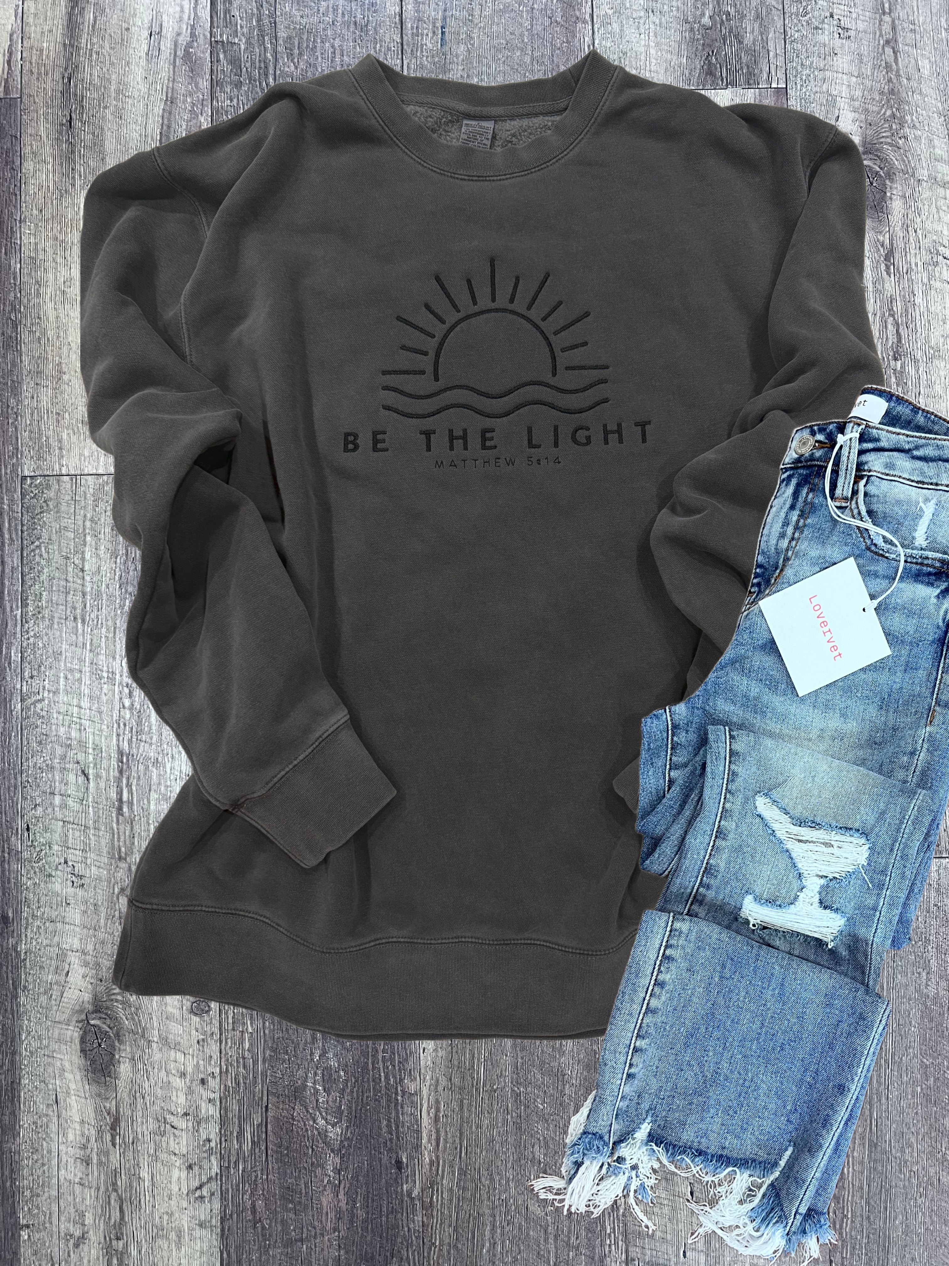 Be the Light Embroidered Sweatshirt
