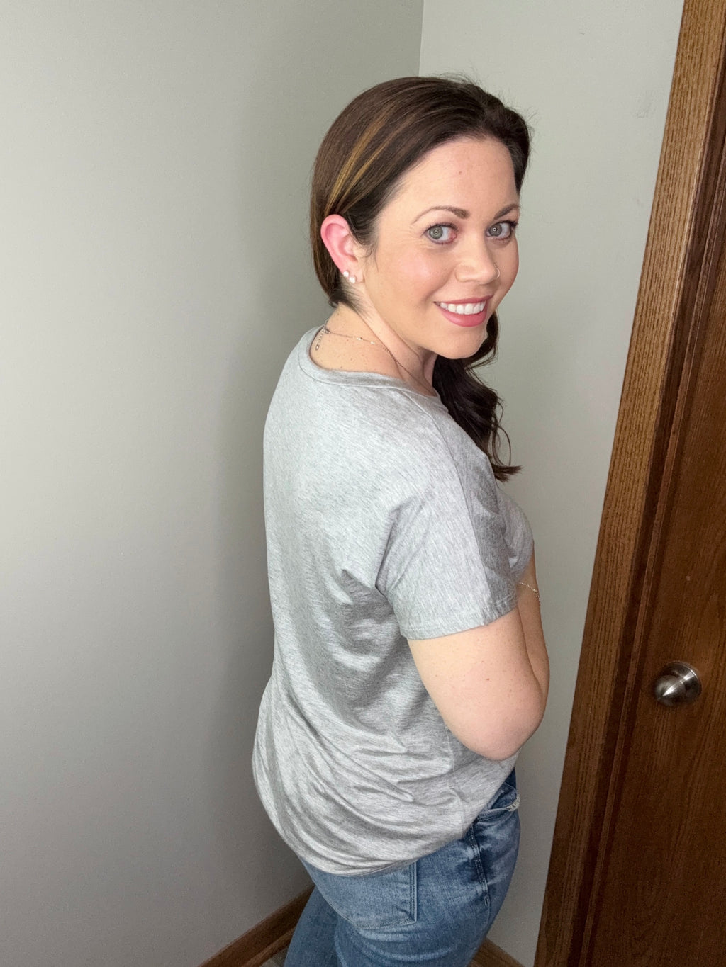 The Easy Pocket Tee In Heather Gray FINAL SALE