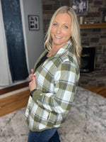 Load image into Gallery viewer, Corduroy &amp; Plaid Flannel Shacket-Olive
