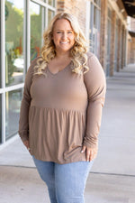 Load image into Gallery viewer, Long Sleeve Sarah Ruffle - Mocha
