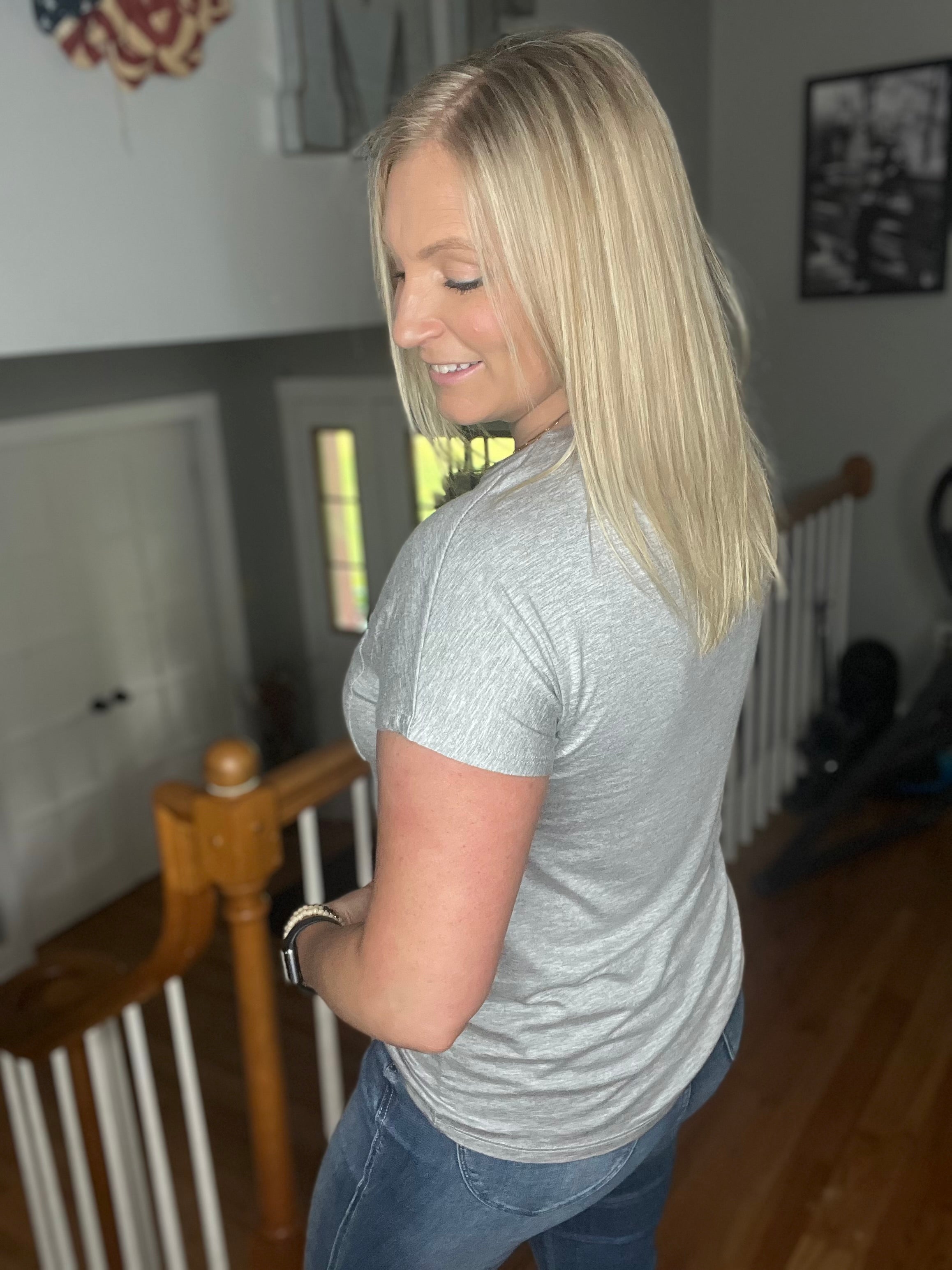 The Easy Pocket Tee In Heather Gray FINAL SALE