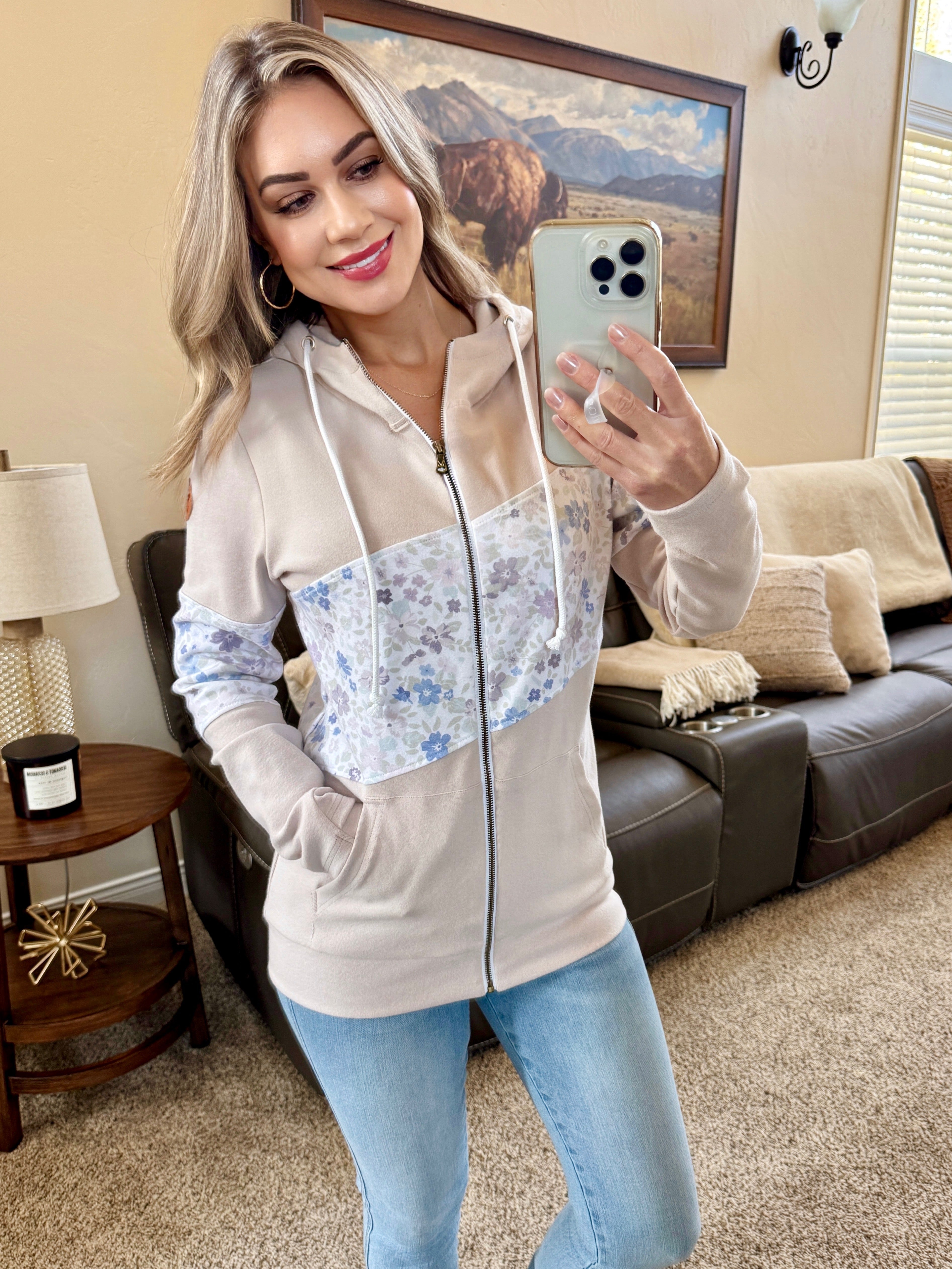 Colorblock Fullzip - Spring Meadows Neutral Mix