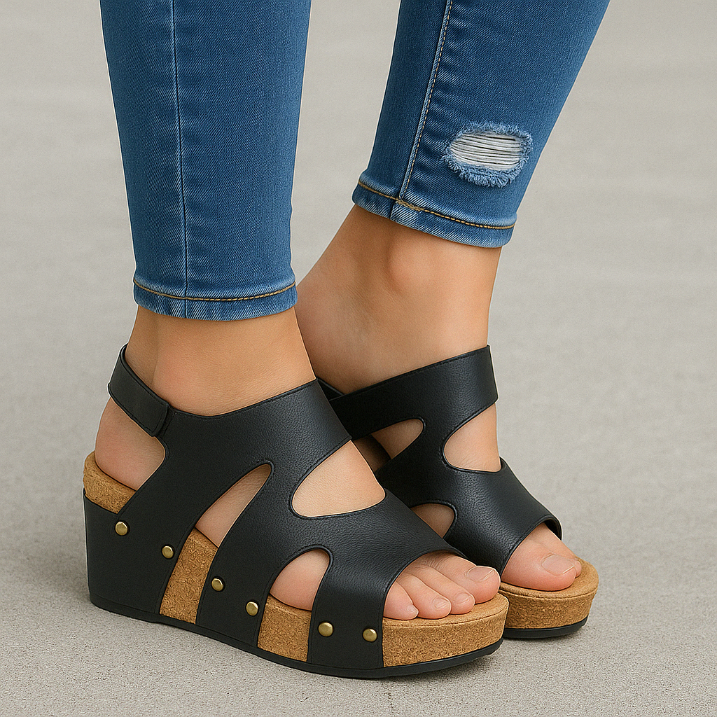 Corkys Cut it Out Sandals in Black FINAL SALE