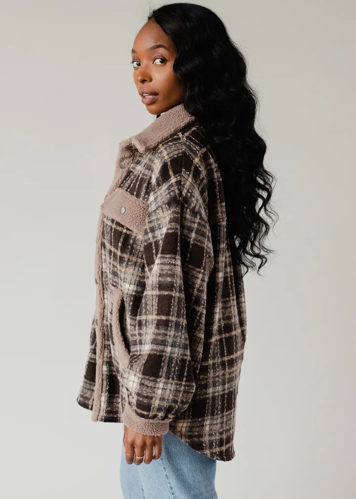 Huxley Plaid Jacket In Brown