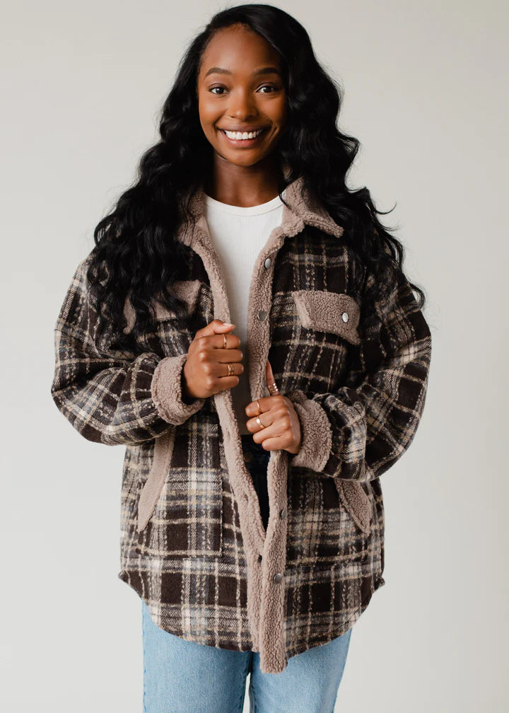 Huxley Plaid Jacket In Brown