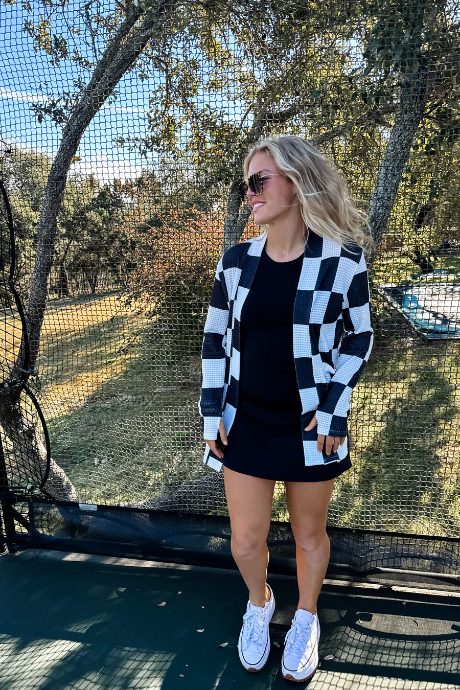 Lola Cardigan in Black Checkered