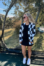 Load image into Gallery viewer, Lola Cardigan in Black Checkered
