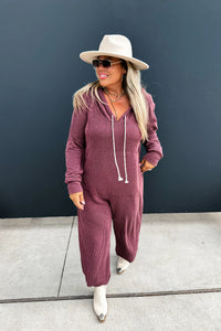 Ribbed Hayden Hooded Jumpsuit