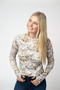 Blair Long Sleeve Top - Neutral Leaves