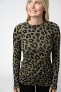 Blair Long Sleeve Top - Olive Animal Print