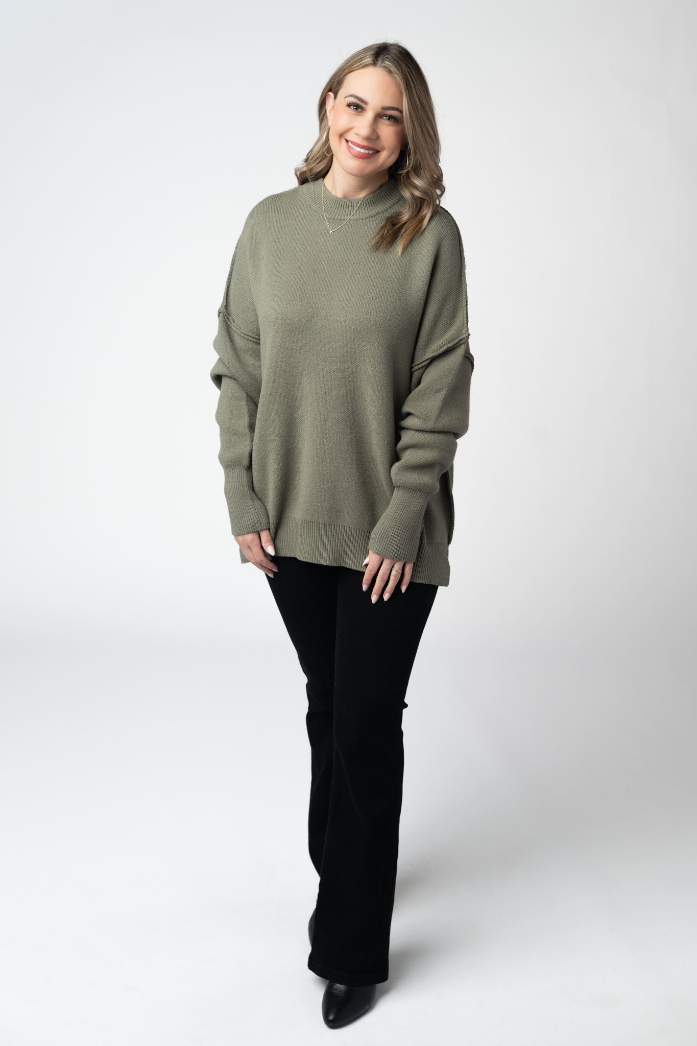 Aurora Cozy Sweater - Light Olive