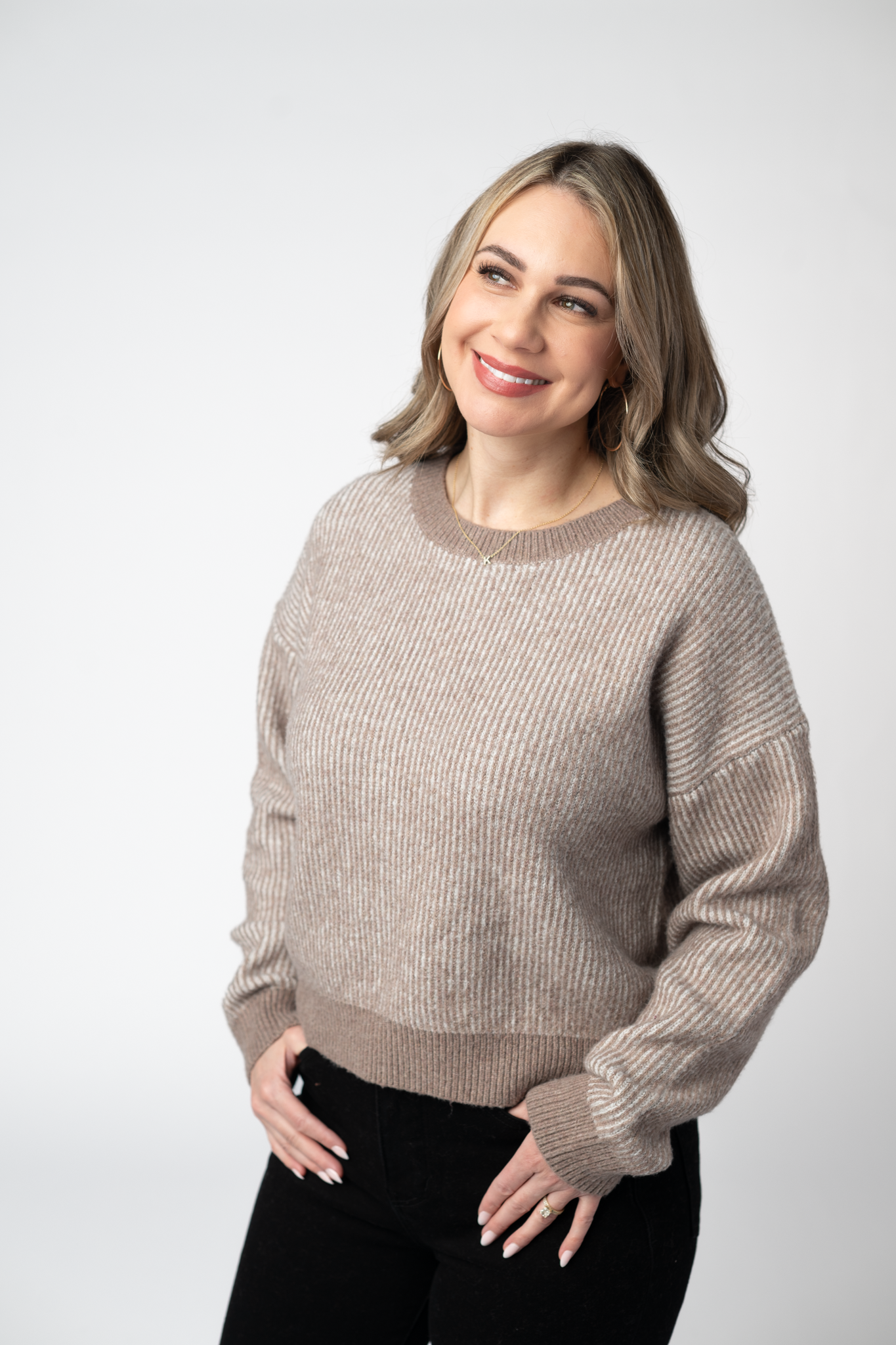 Josie Cozy Crew Sweater - Mocha