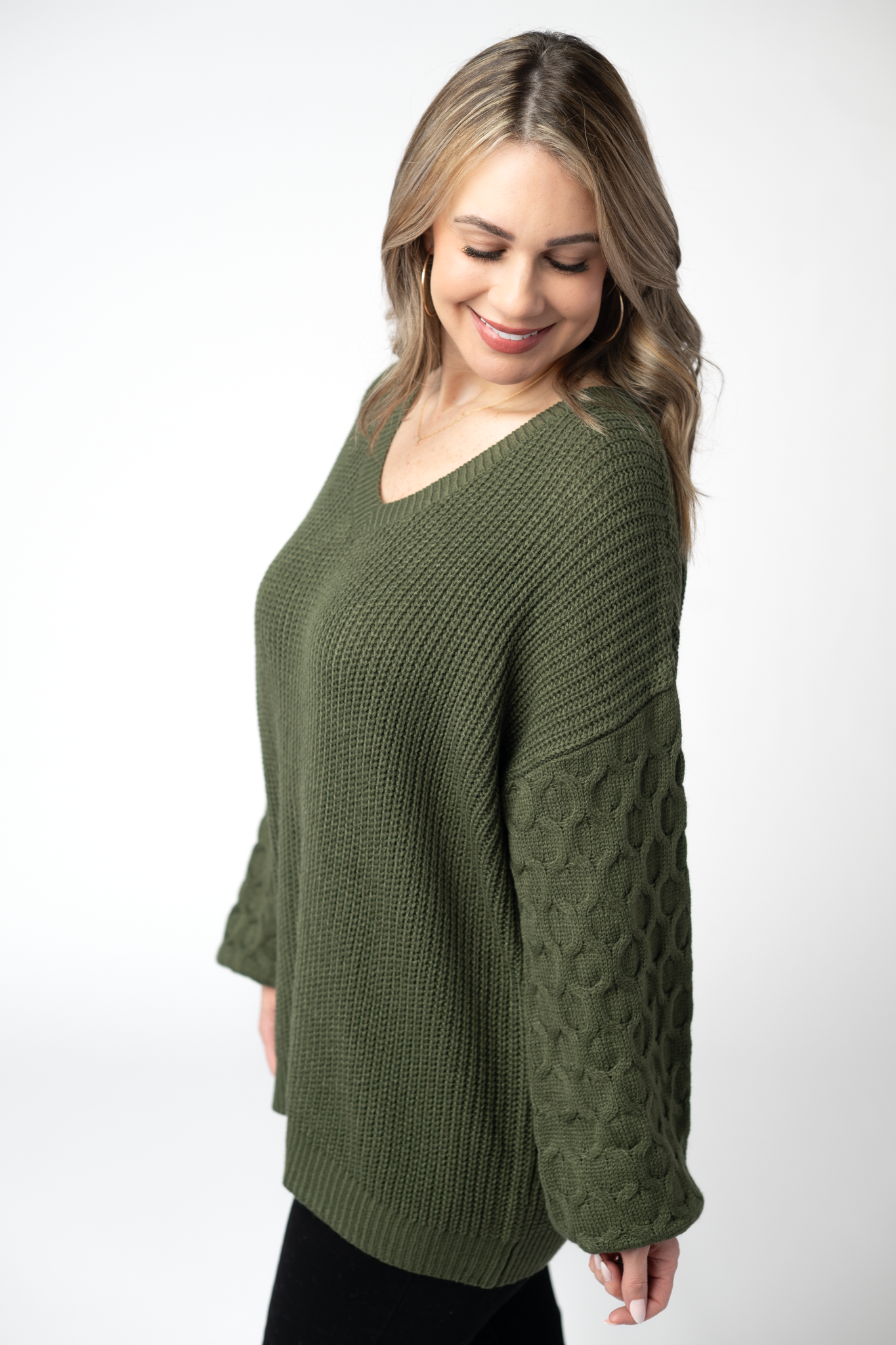Talina Textured Sweater - Olive
