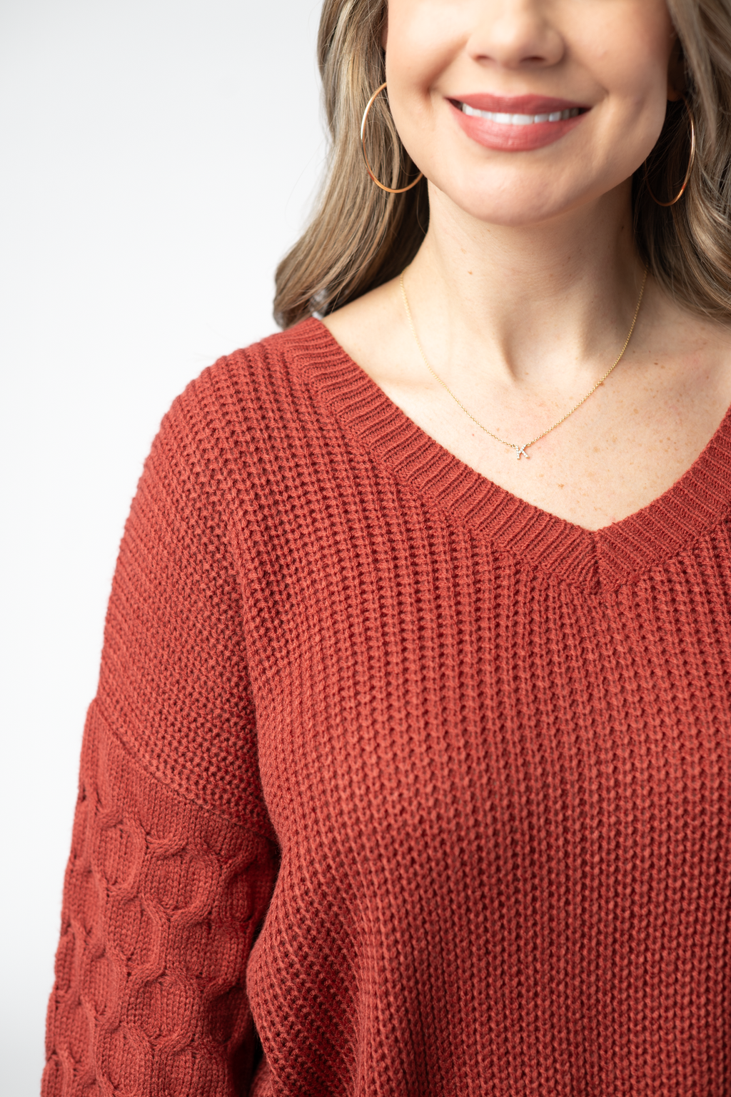 Talina Textured Sweater - Brick