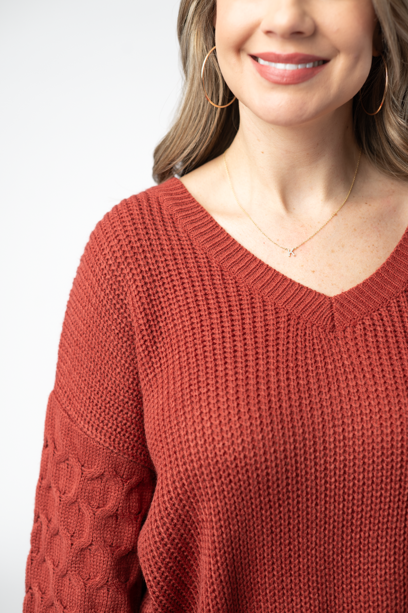 Talina Textured Sweater - Brick