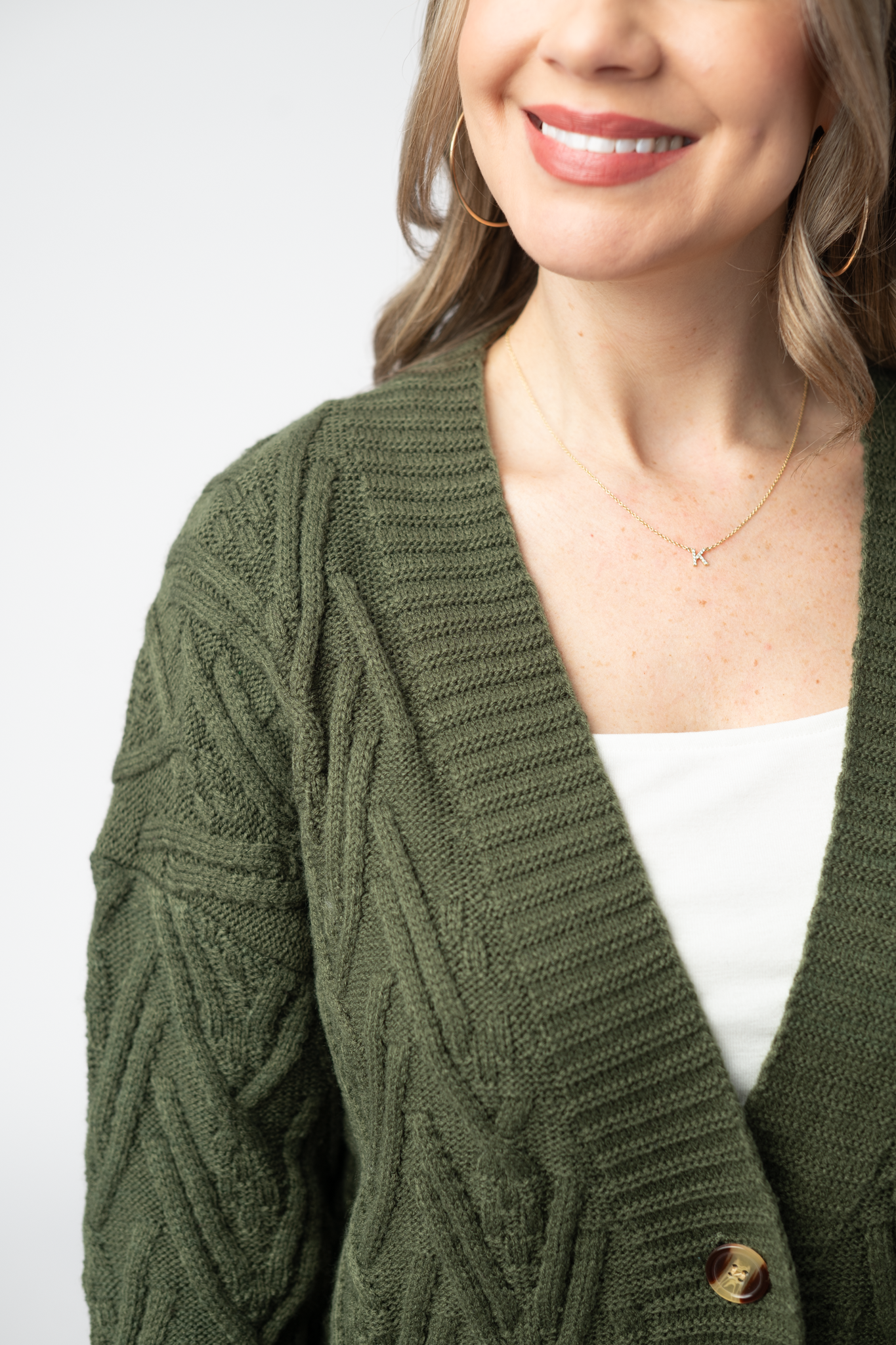 Brooks Button Sweater Cardigan - Olive