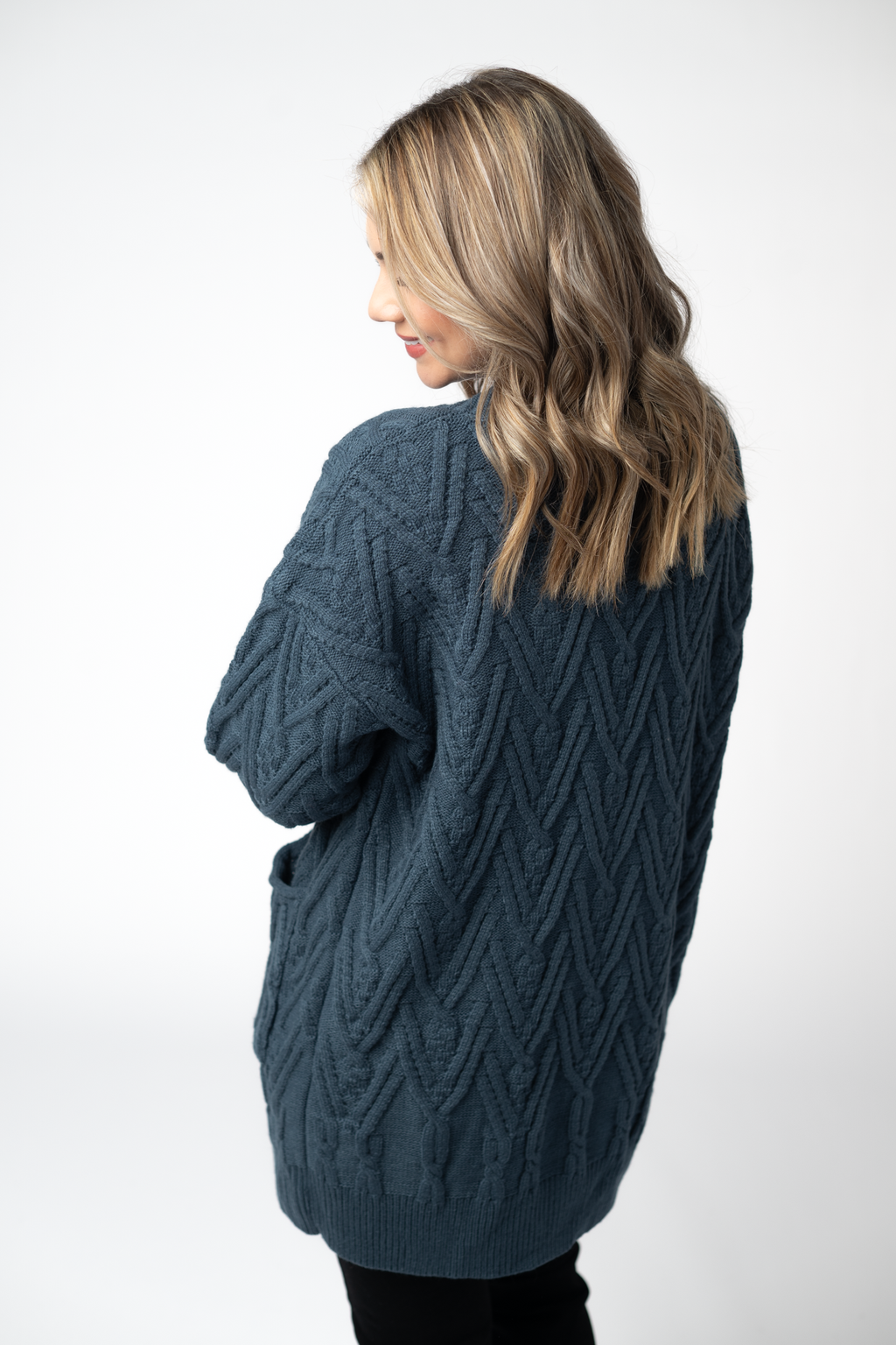 Brooks Button Sweater Cardigan - Navy