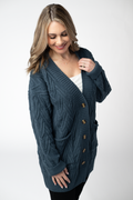 Brooks Button Sweater Cardigan - Navy