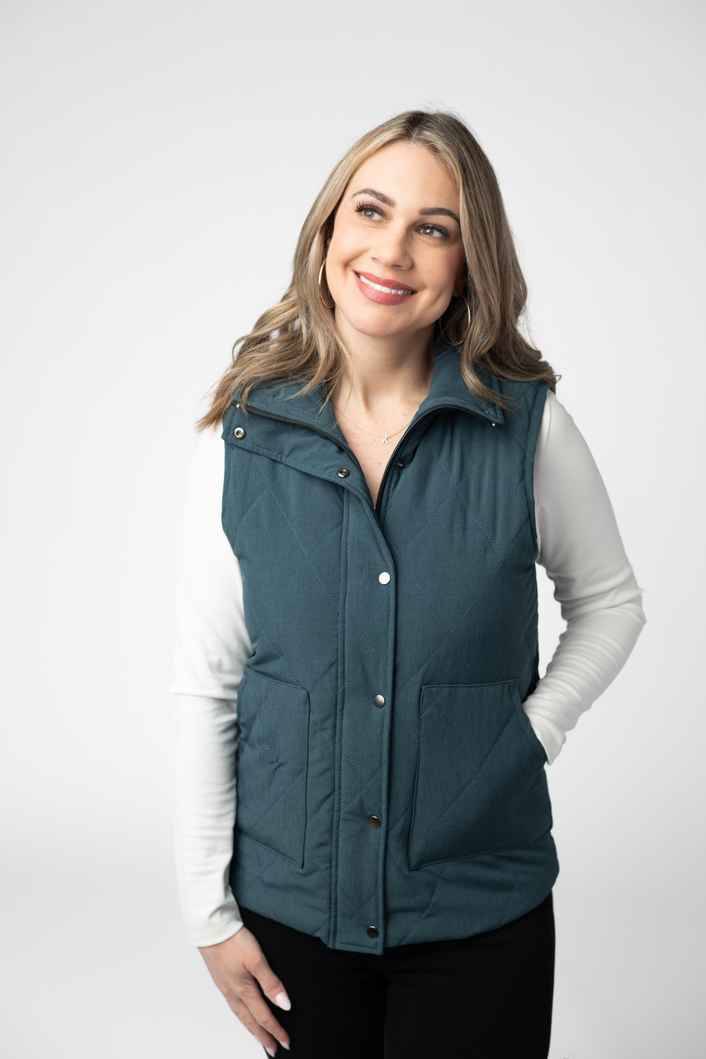 Remy Zip Up Vest - Teal