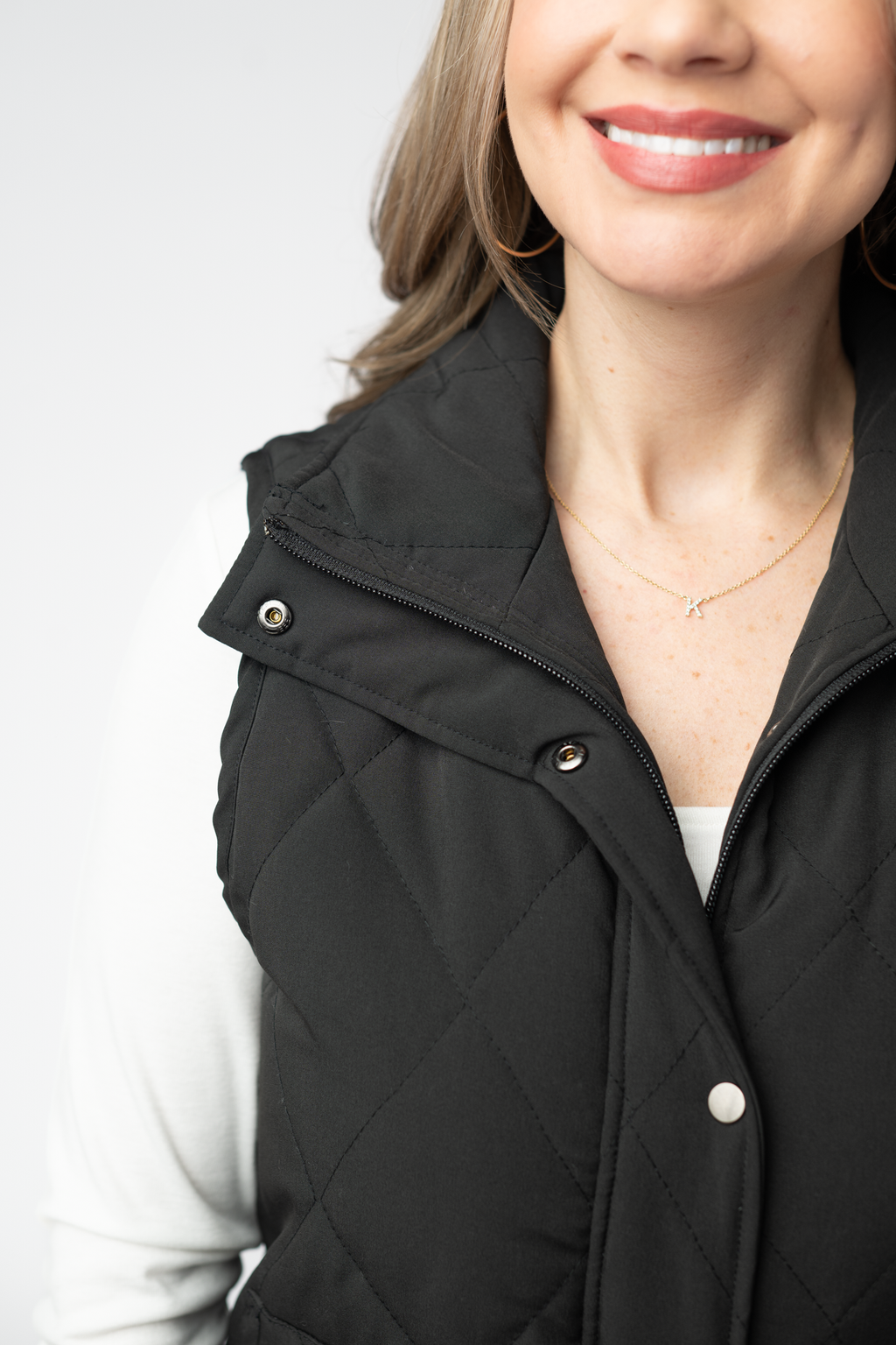 Remy Zip Up Vest - Black