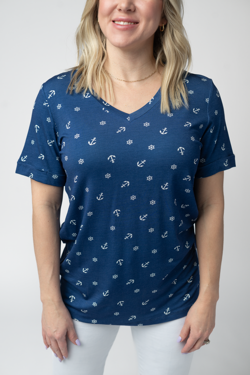 Sophie Top - Nautical Navy