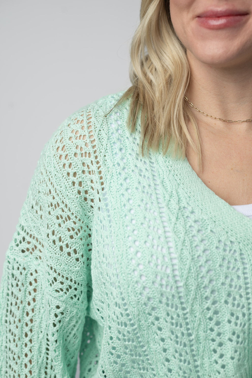 Callie Cropped Cardigan - Mint
