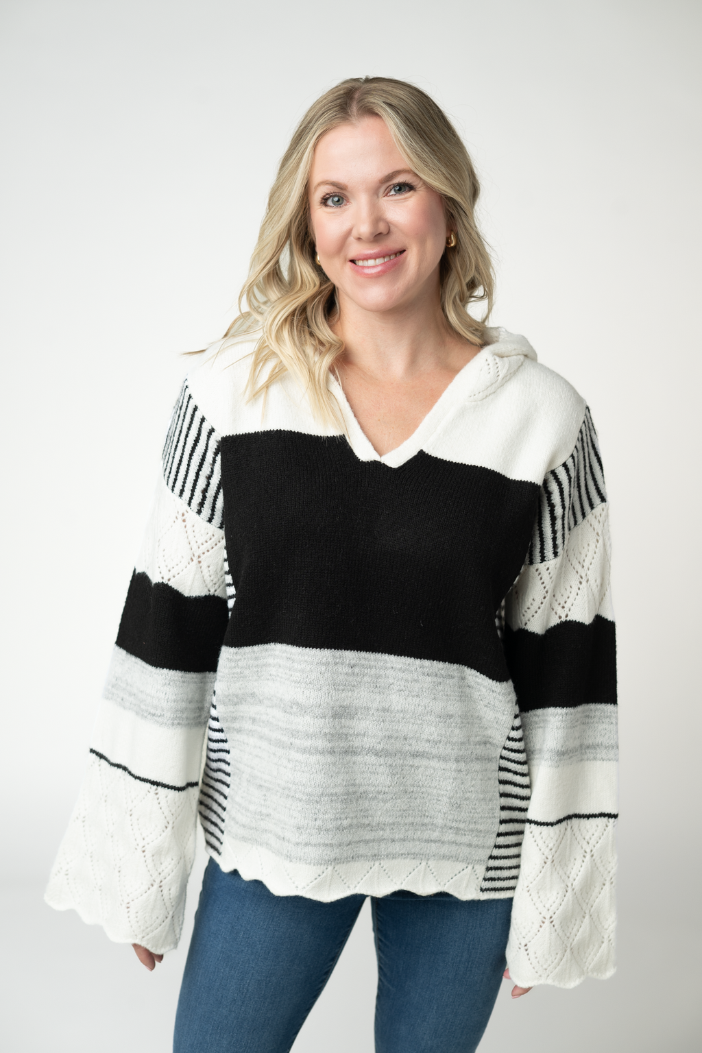 Monochrome Colorblock Hoodie