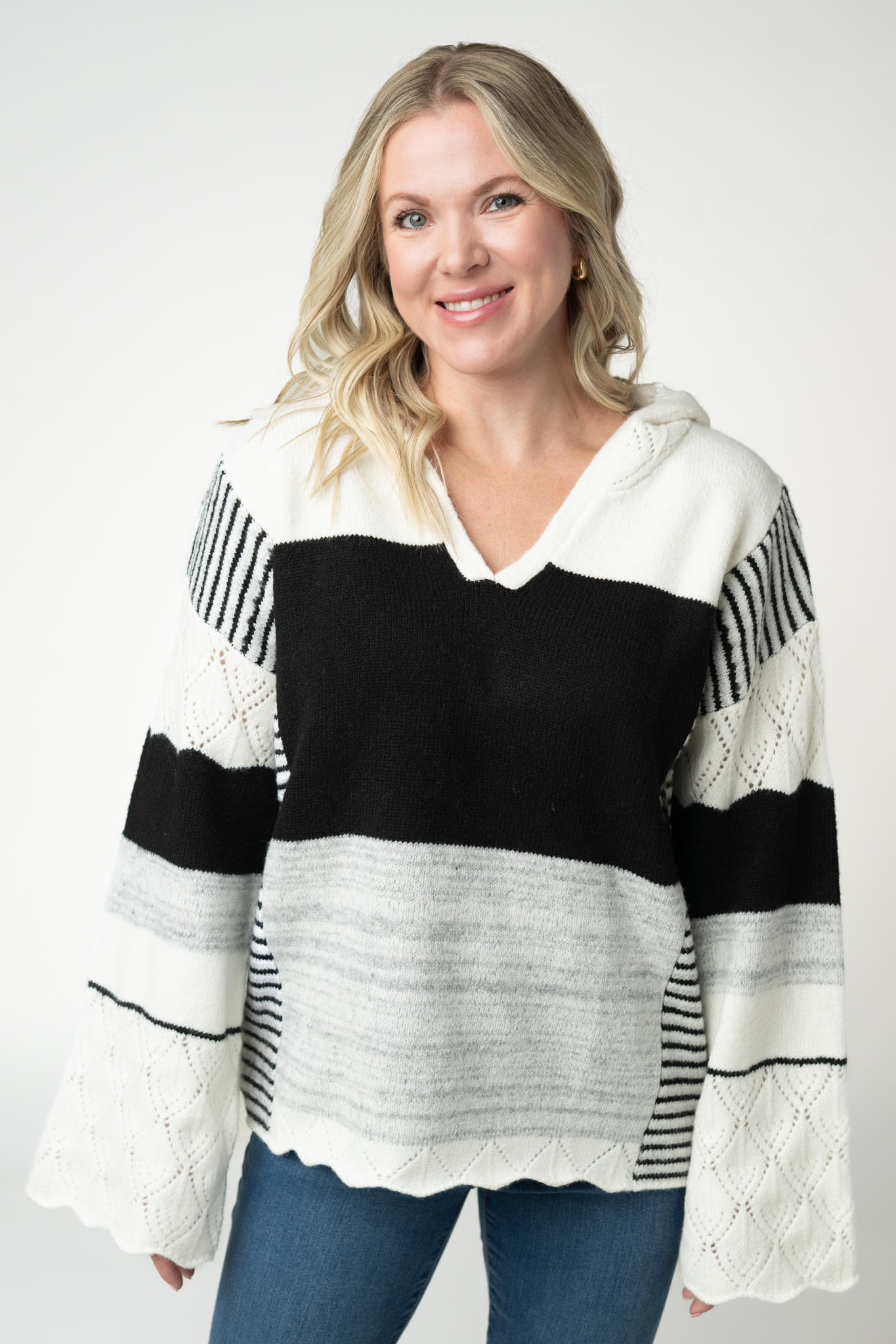 Monochrome Colorblock Hoodie