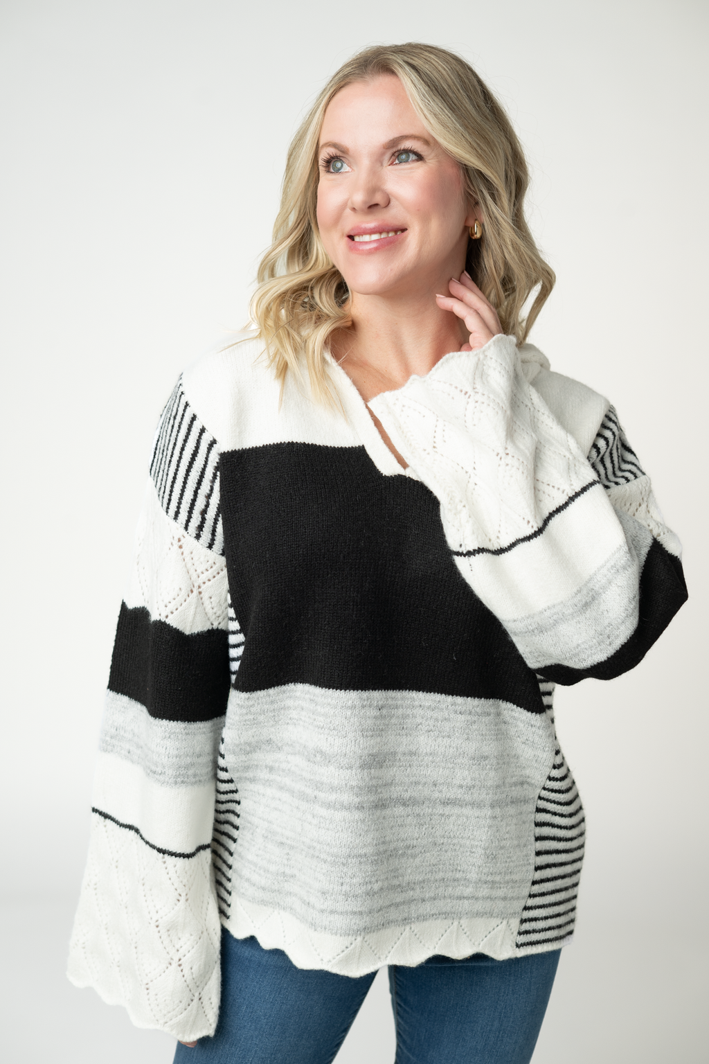 Monochrome Colorblock Hoodie