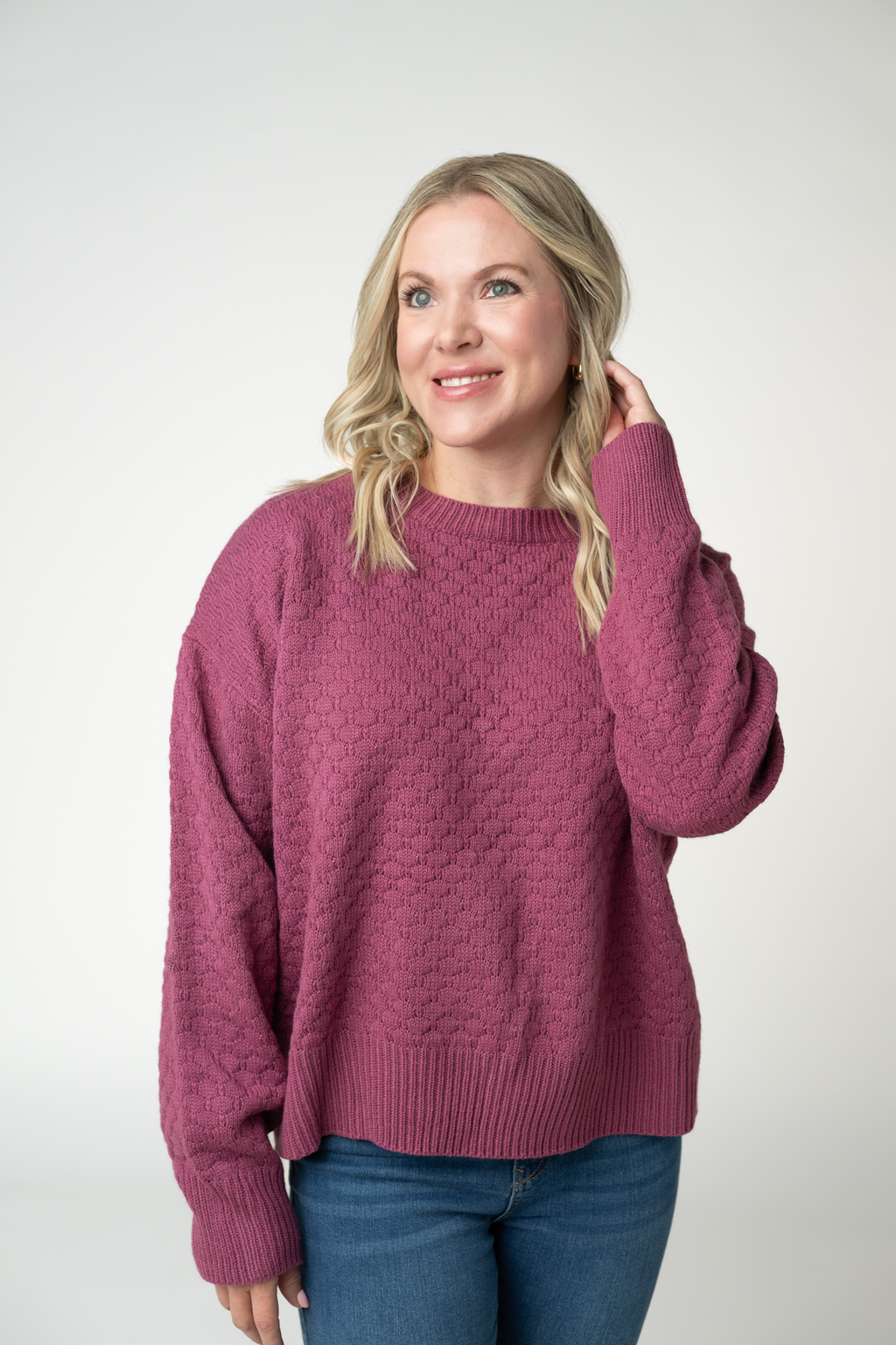 Gianna Pullover Sweater - Raspberry