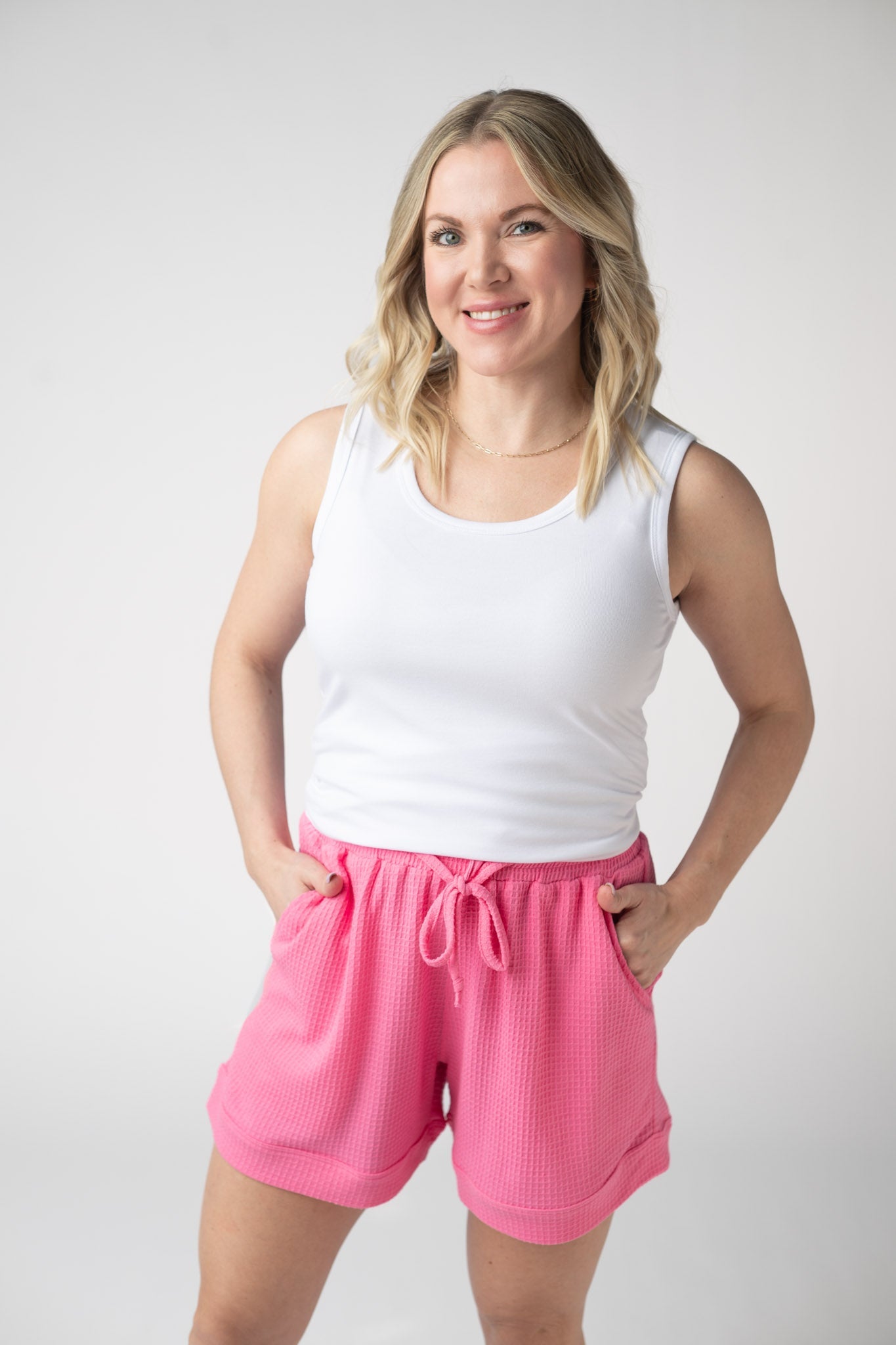 Weslie Waffle Shorts - Pink