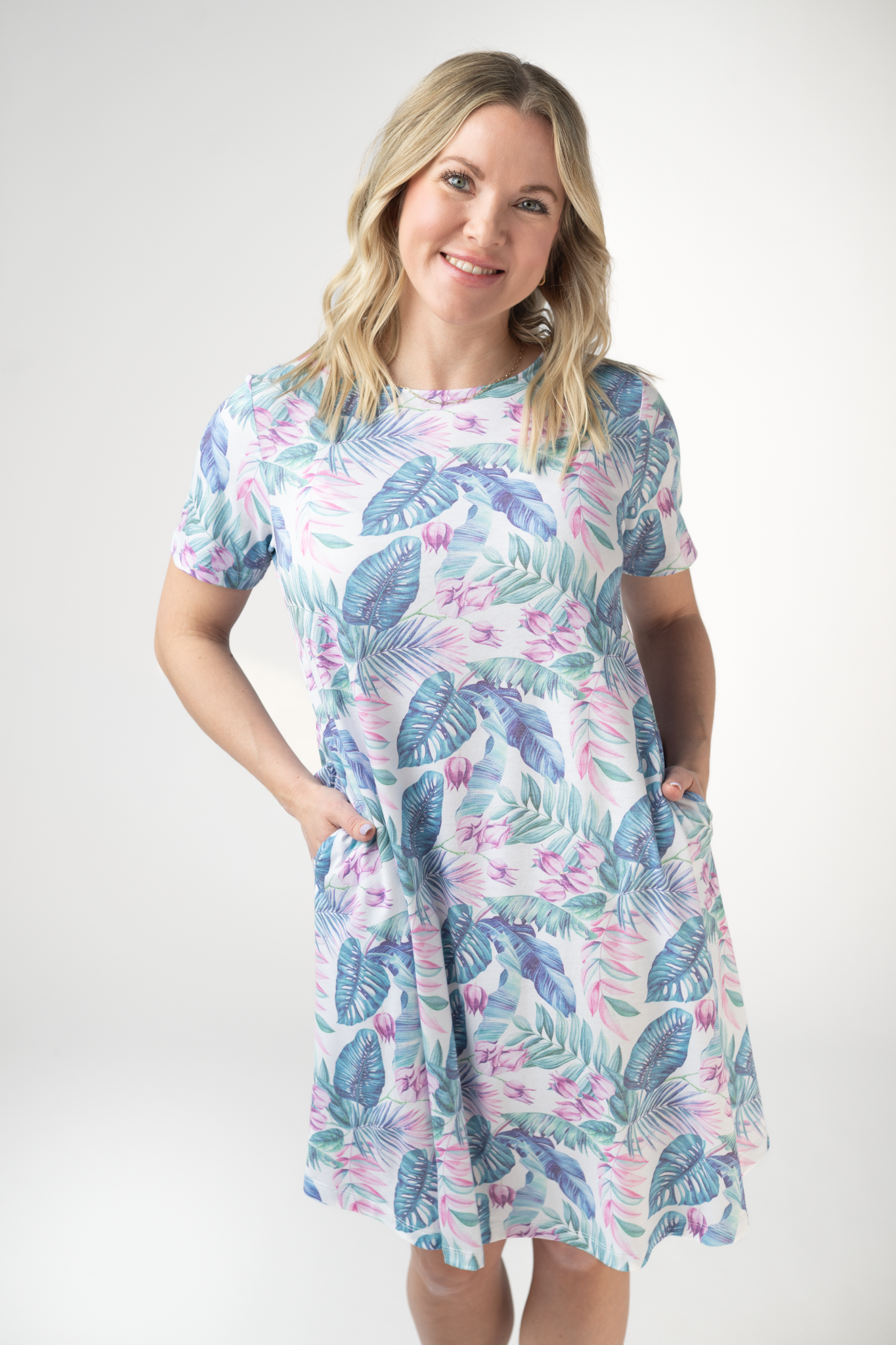 Alicia Dress - Tropical Leaf