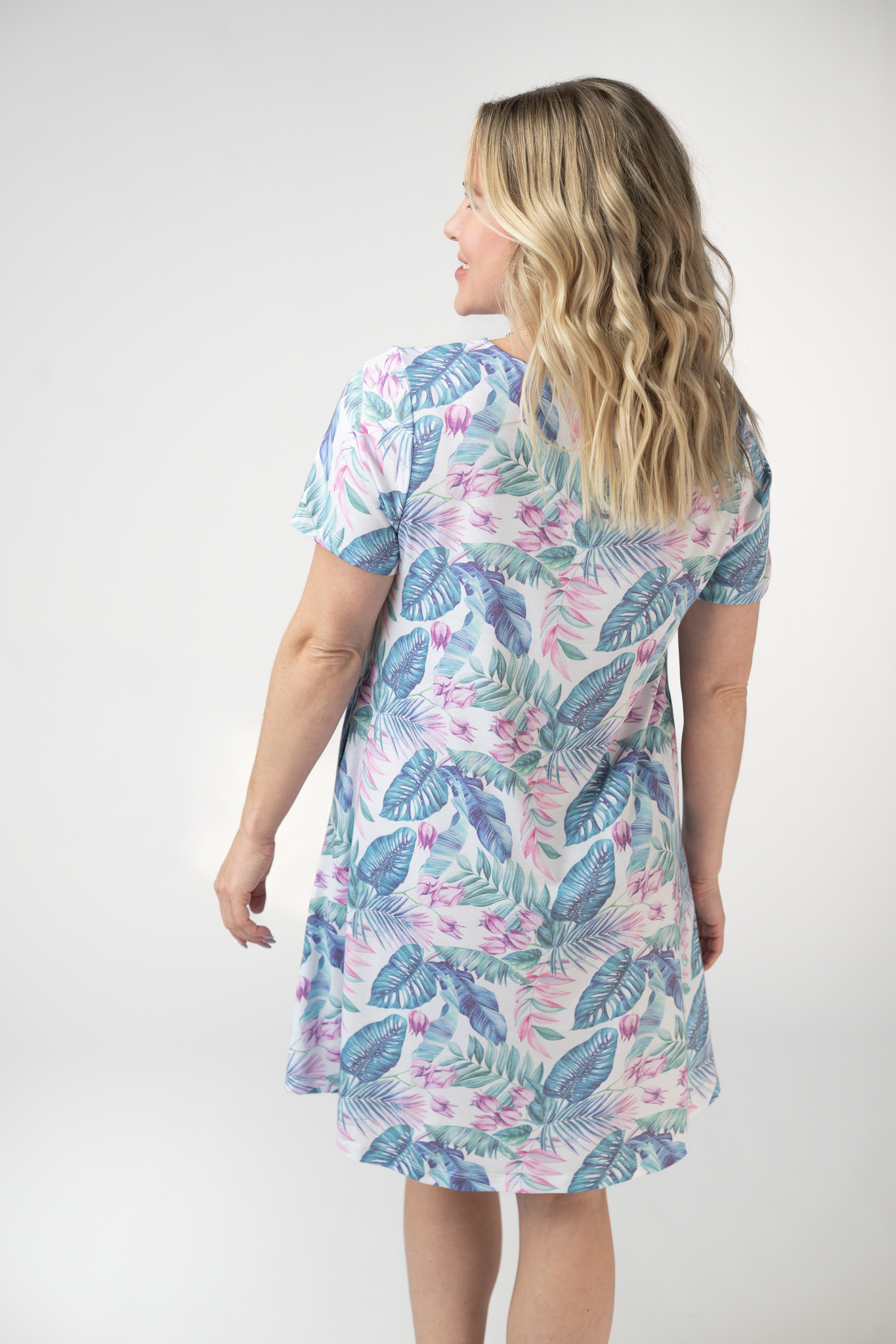 Alicia Dress - Tropical Leaf