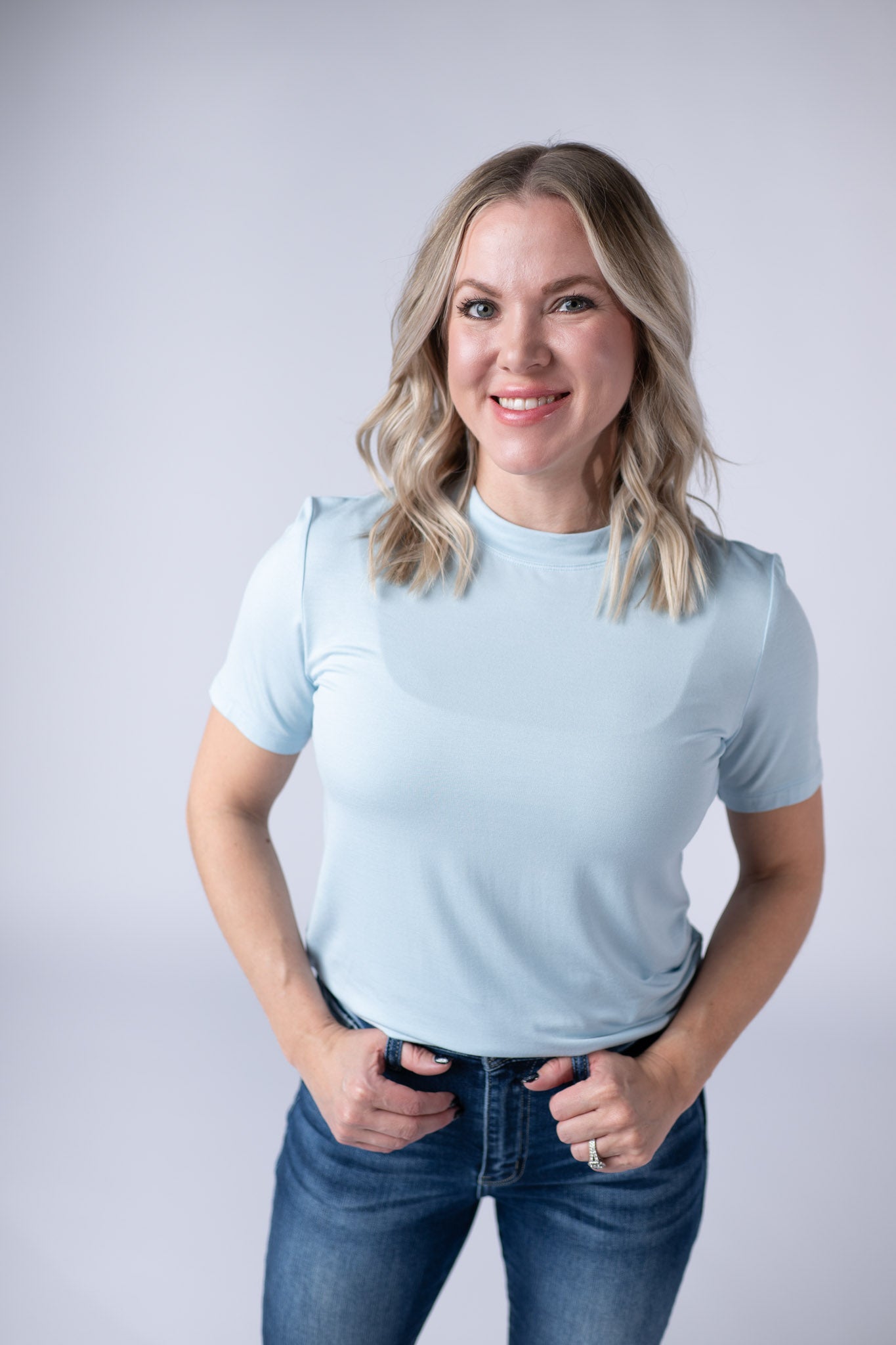 Blair Short Sleeve Top - Sky Blue