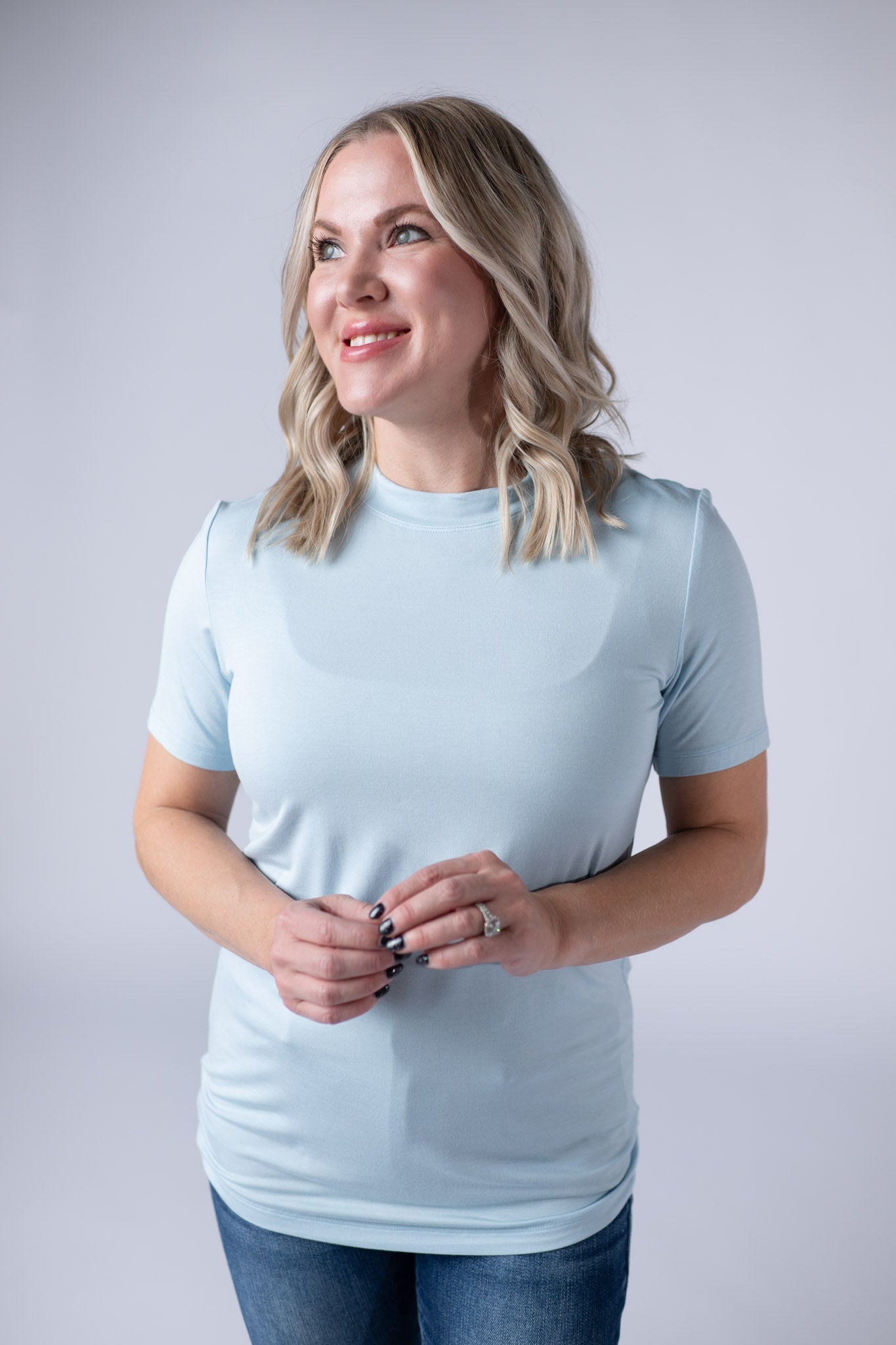 Blair Short Sleeve Top - Sky Blue