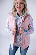 Remy Zip Up Vest - Blush