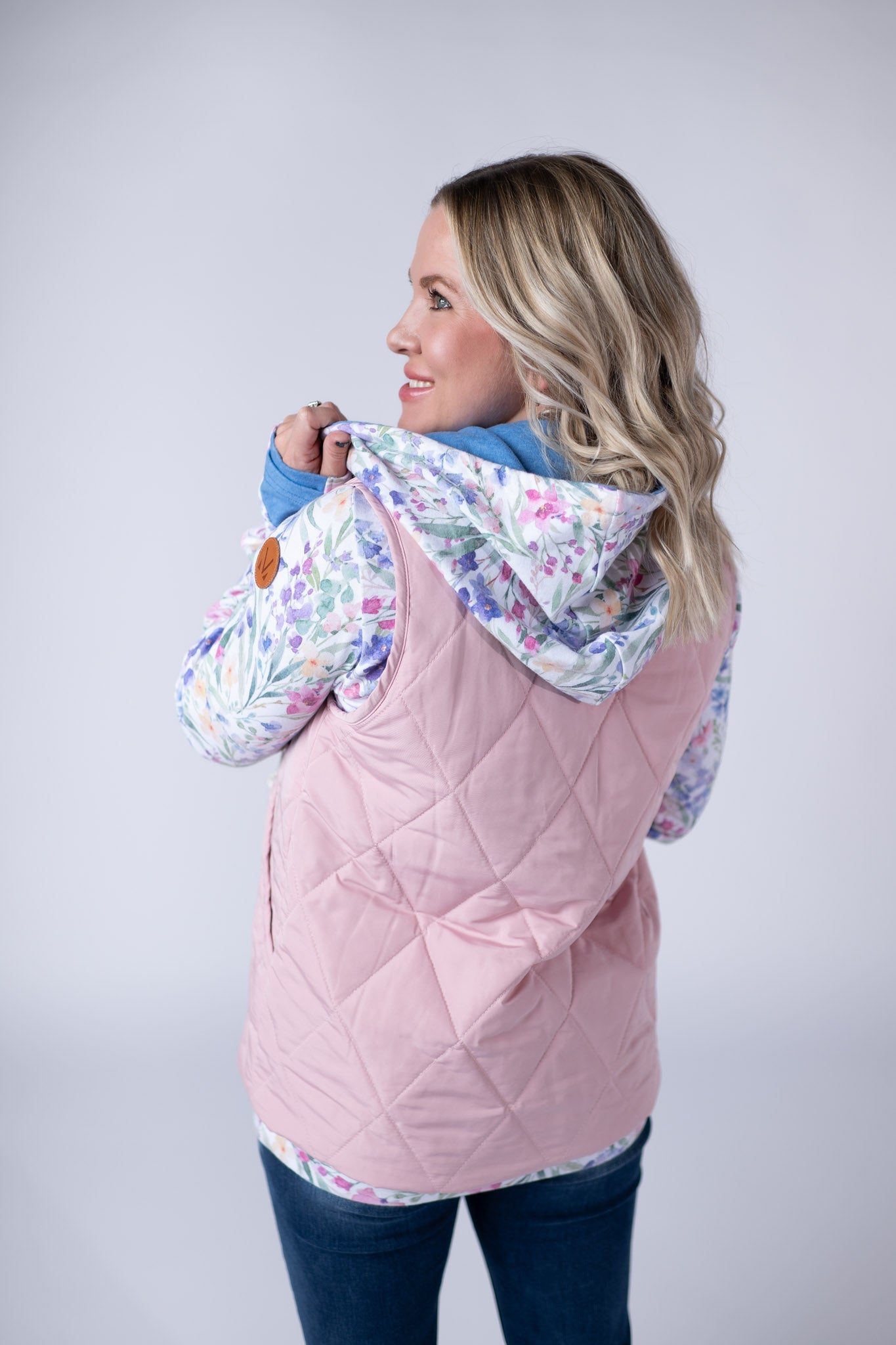 Remy Zip Up Vest - Blush