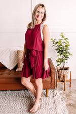 Load image into Gallery viewer, In Store The Short Of It Pleated Romper In Wine
