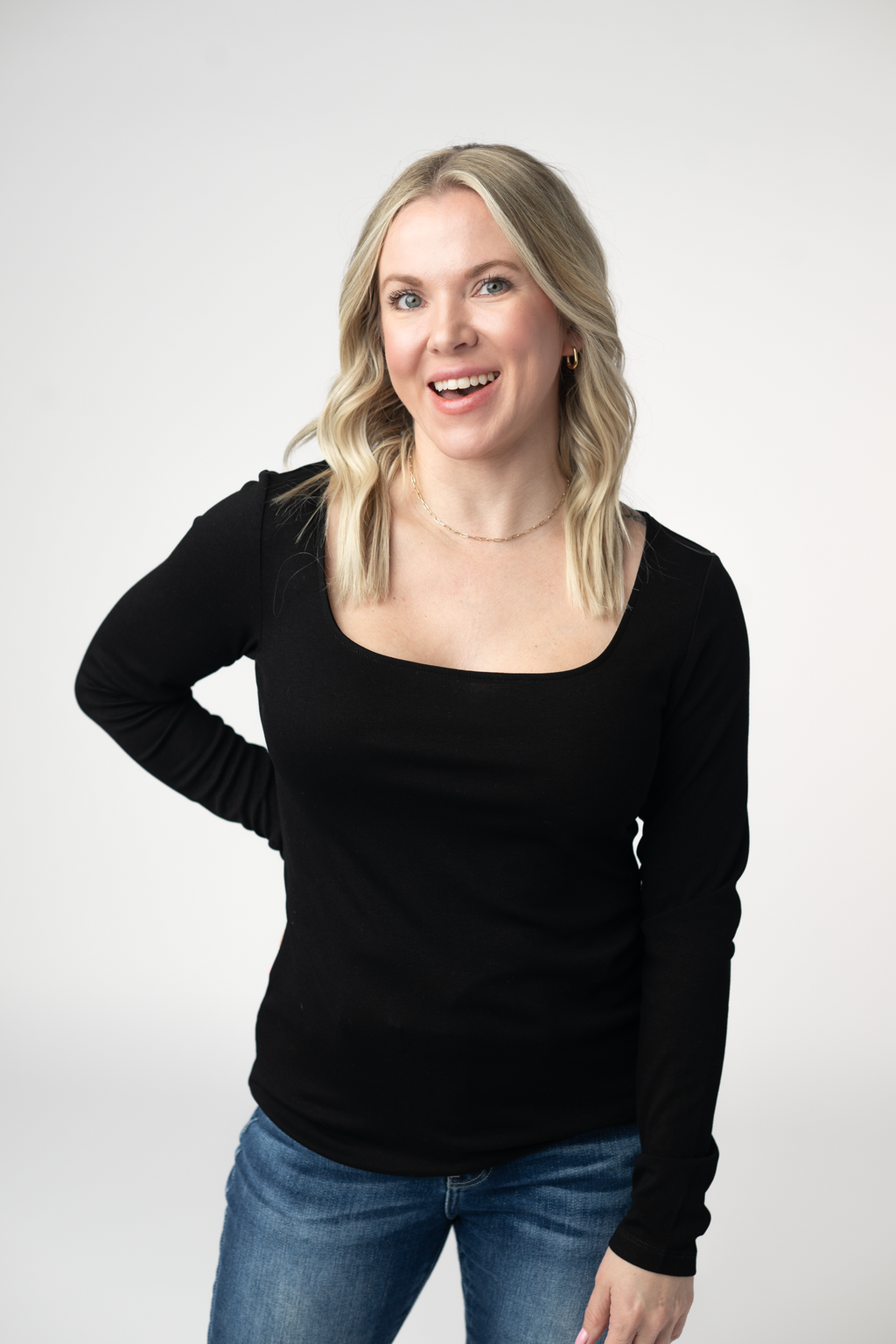 Alyssa Long Sleeve Top - Black