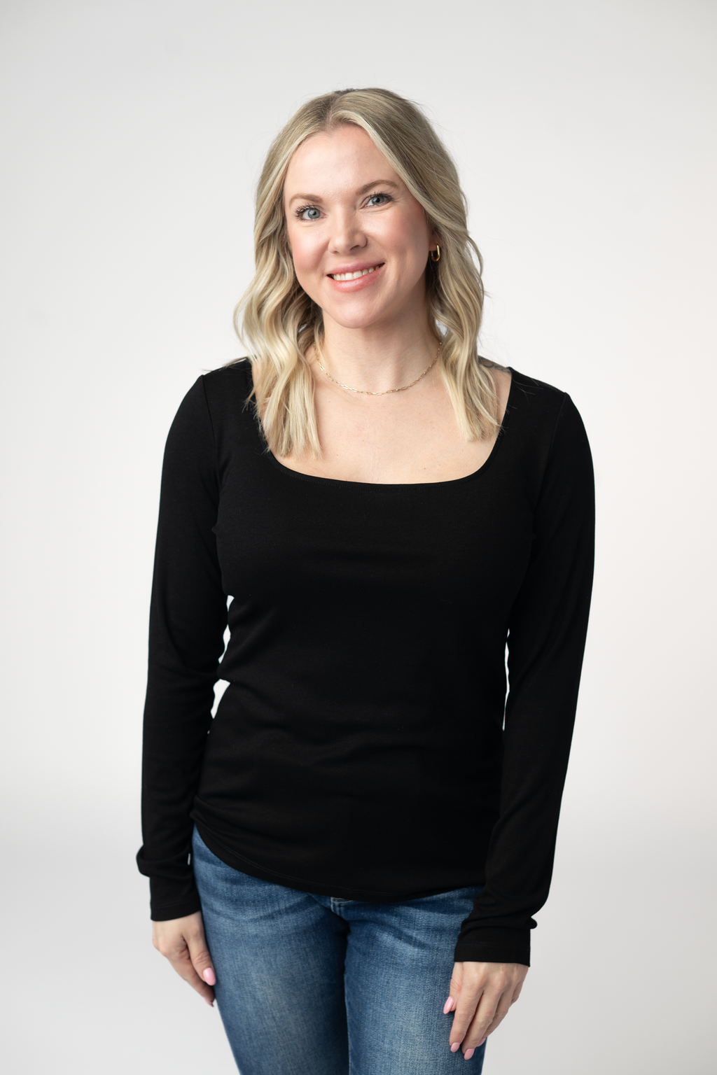 Alyssa Long Sleeve Top - Black