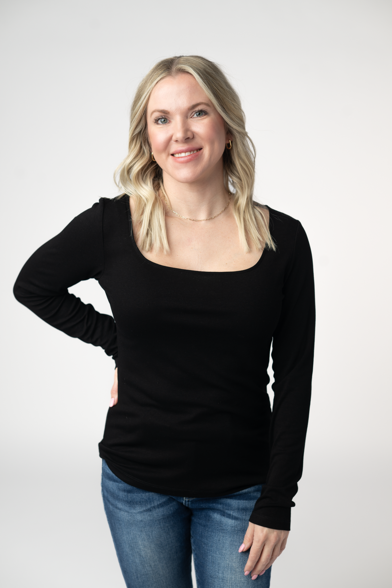 Alyssa Long Sleeve Top - Black