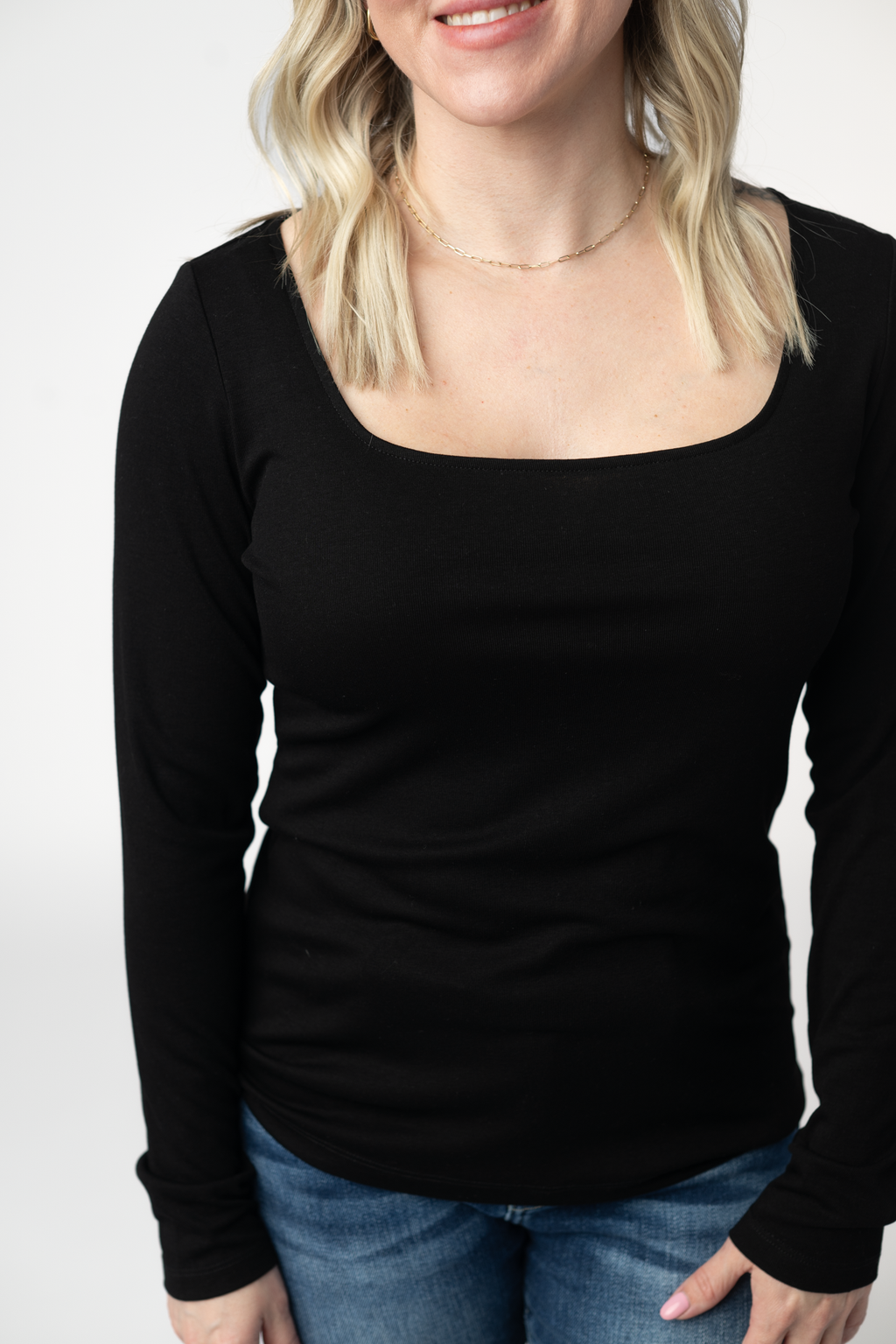 Alyssa Long Sleeve Top - Black