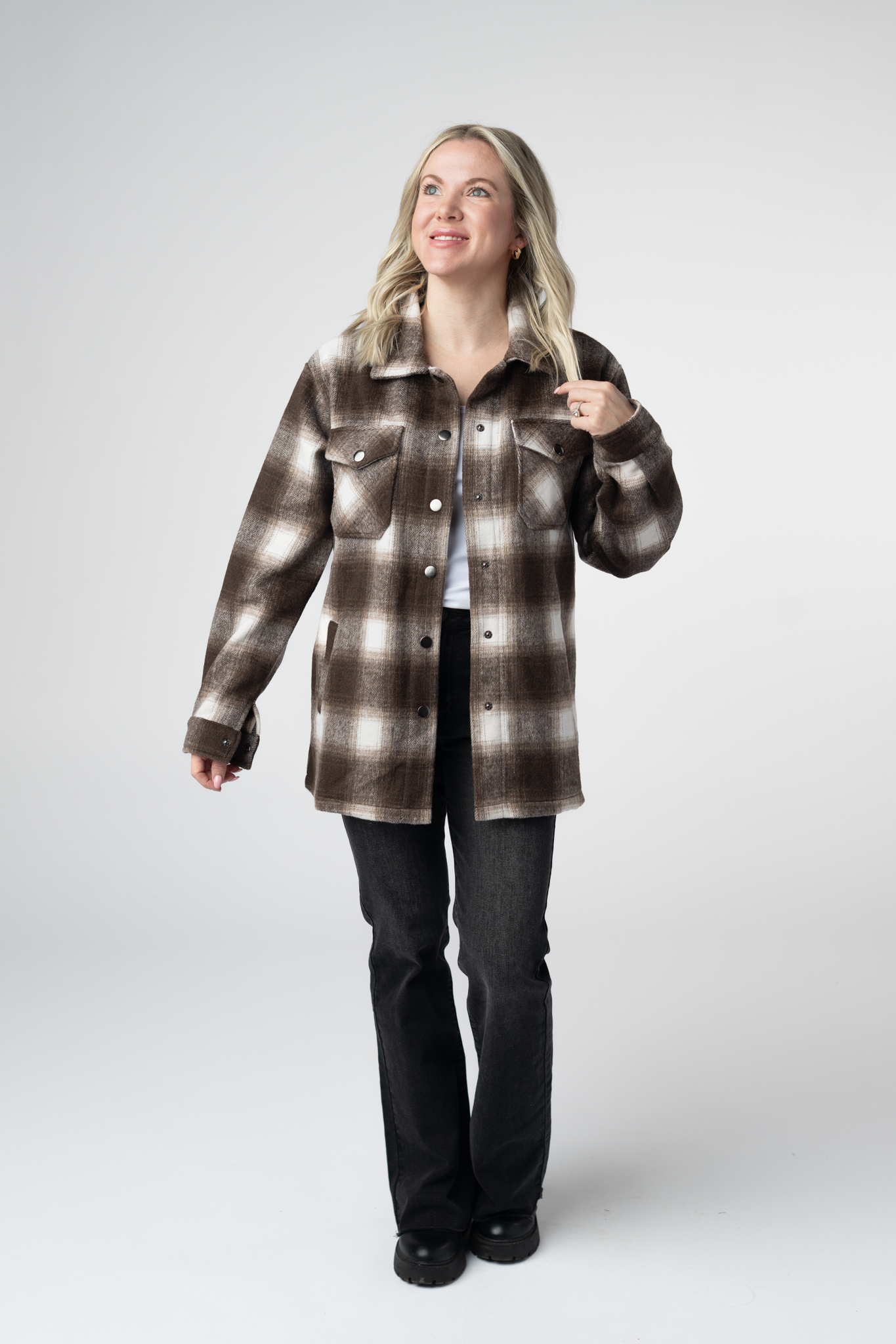 Norah Shacket - Brown Plaid