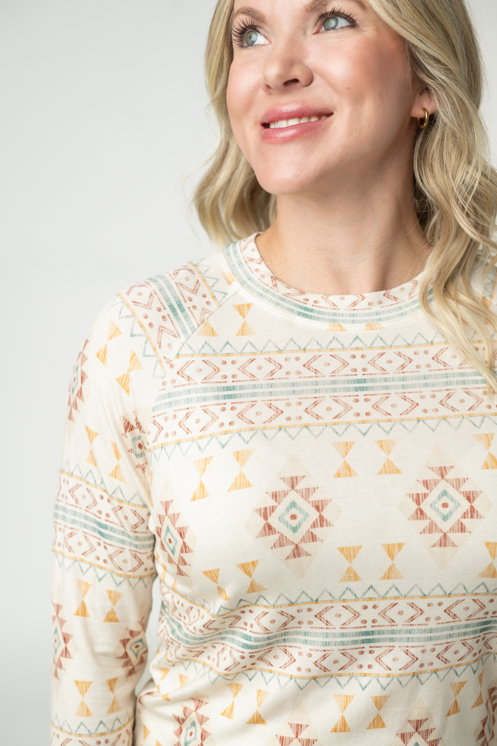Blair Long Sleeve Top - Desert Geometric