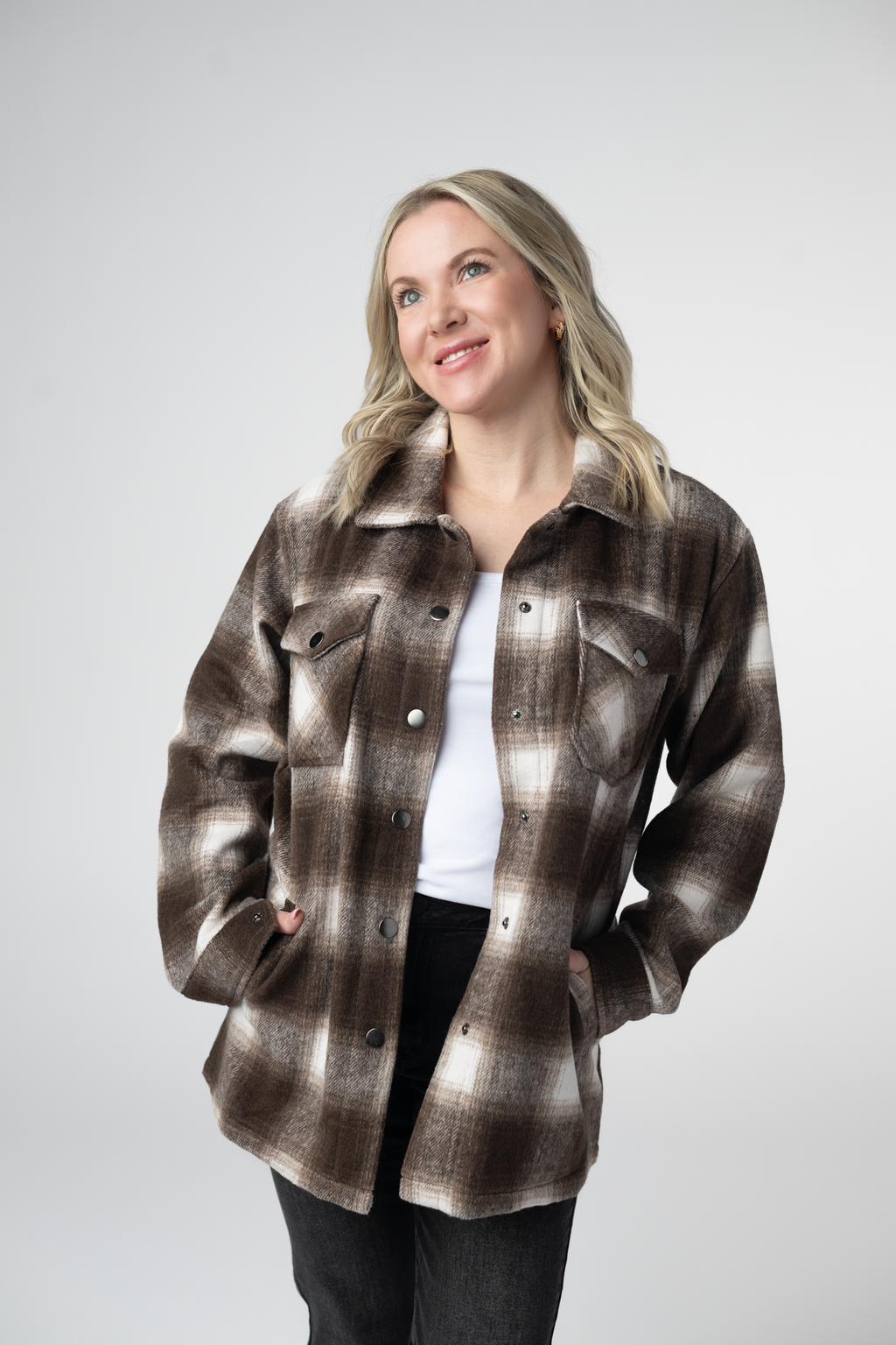 Norah Shacket - Brown Plaid