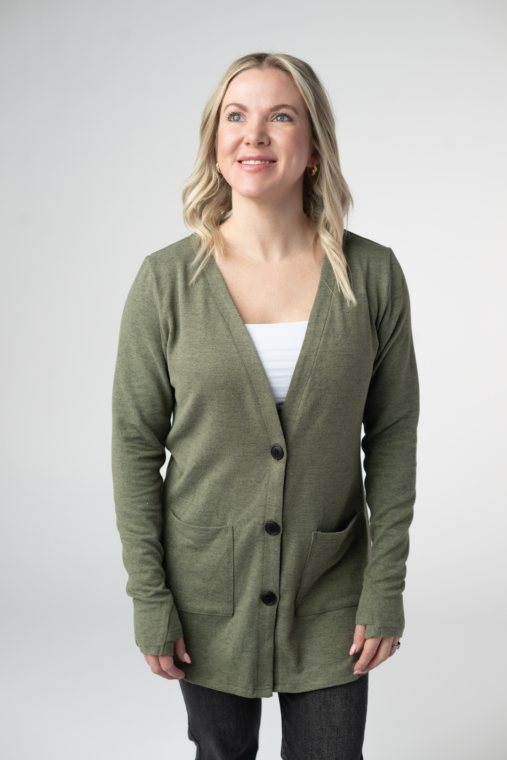 Cori Cardigan - Heathered Olive
