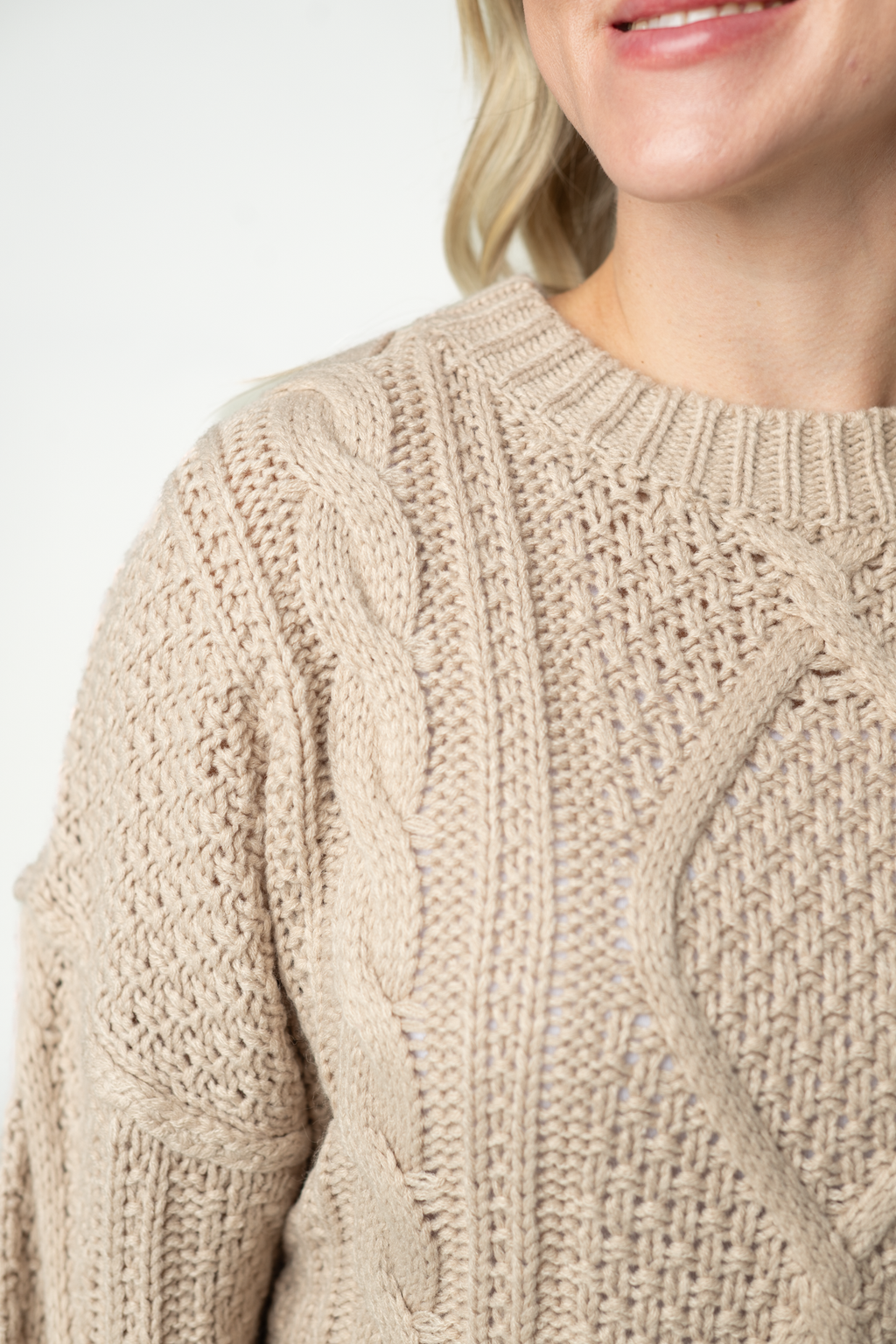 Cable Knit Sweater - Latte