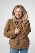 Fuzzy Sherpa Fullzip Hoodie - Maple