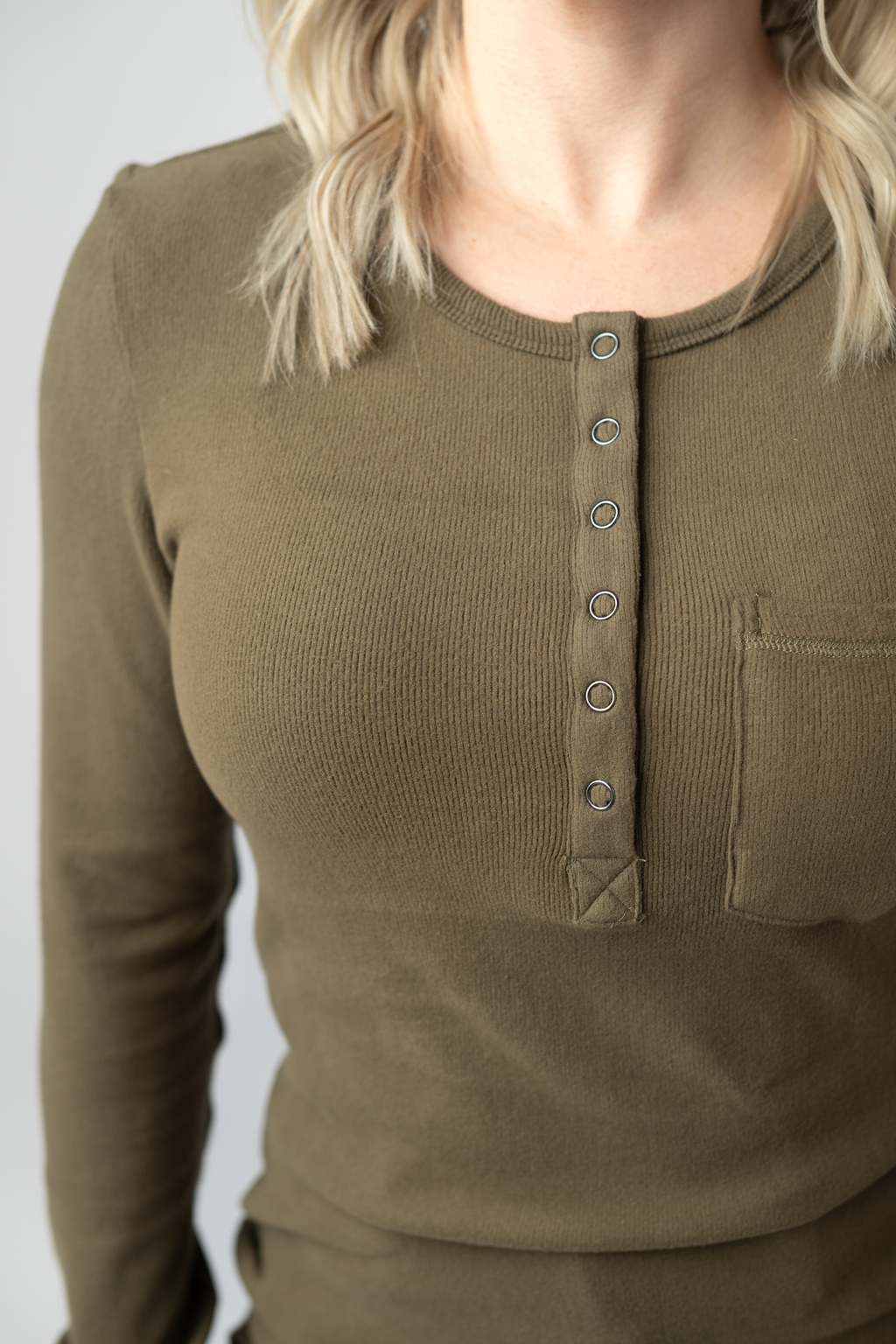 Georgia Long Sleeve Top - Olive
