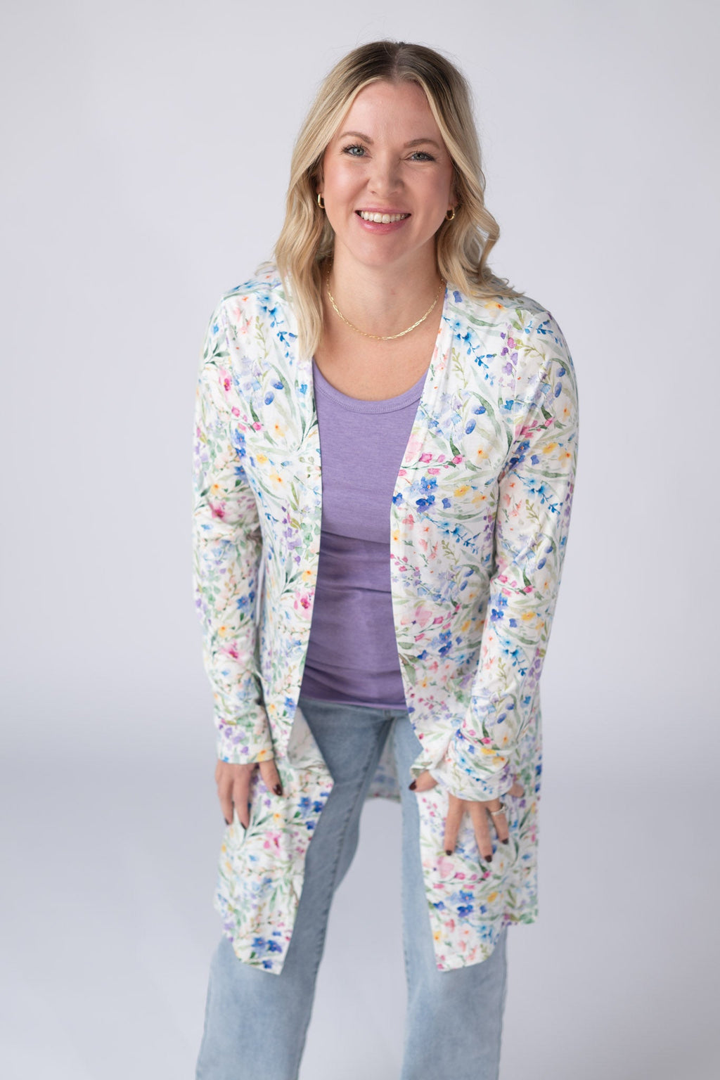 Classic Cardigan - Cottage Floral